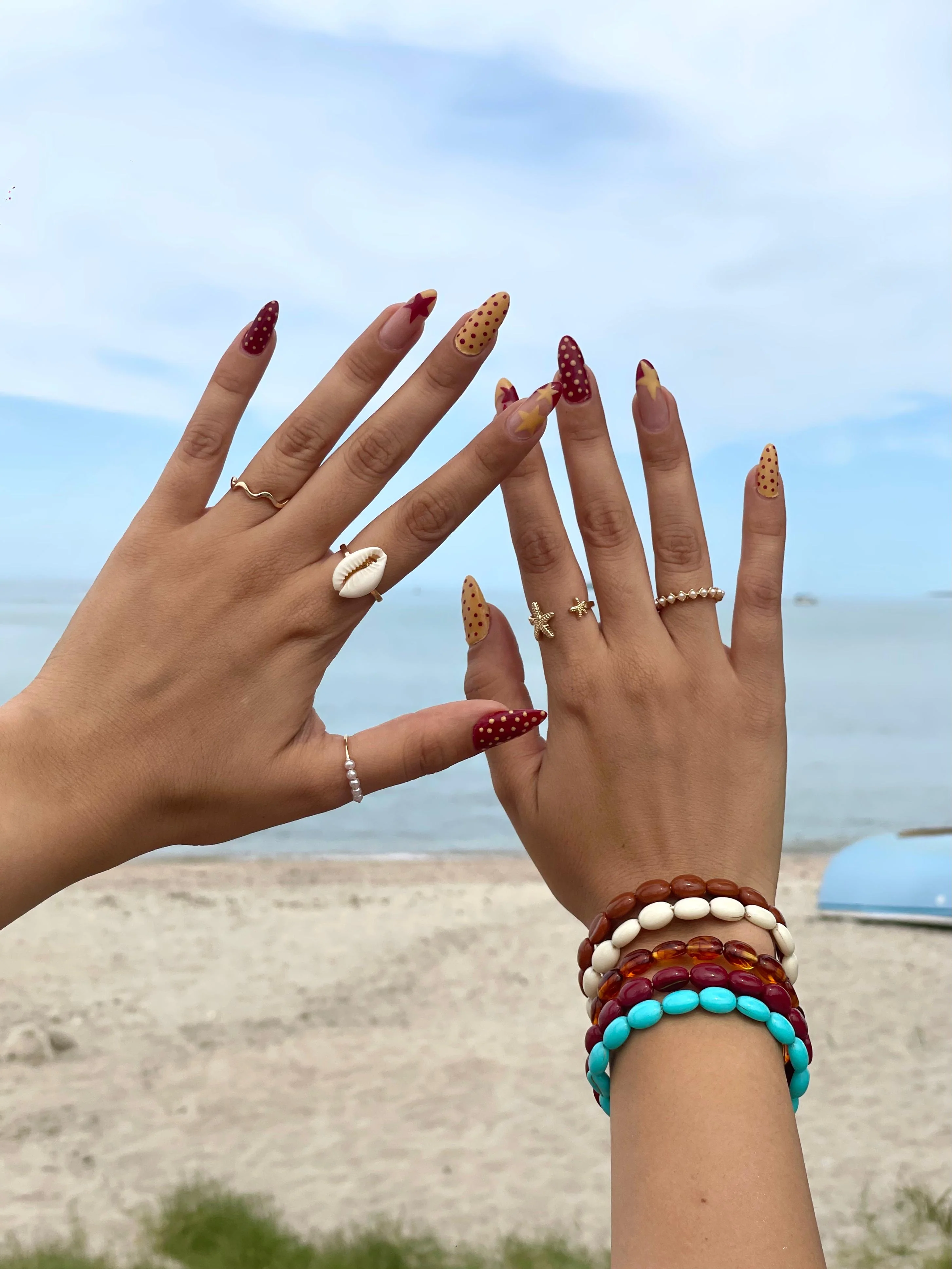 5 pc anillos concha