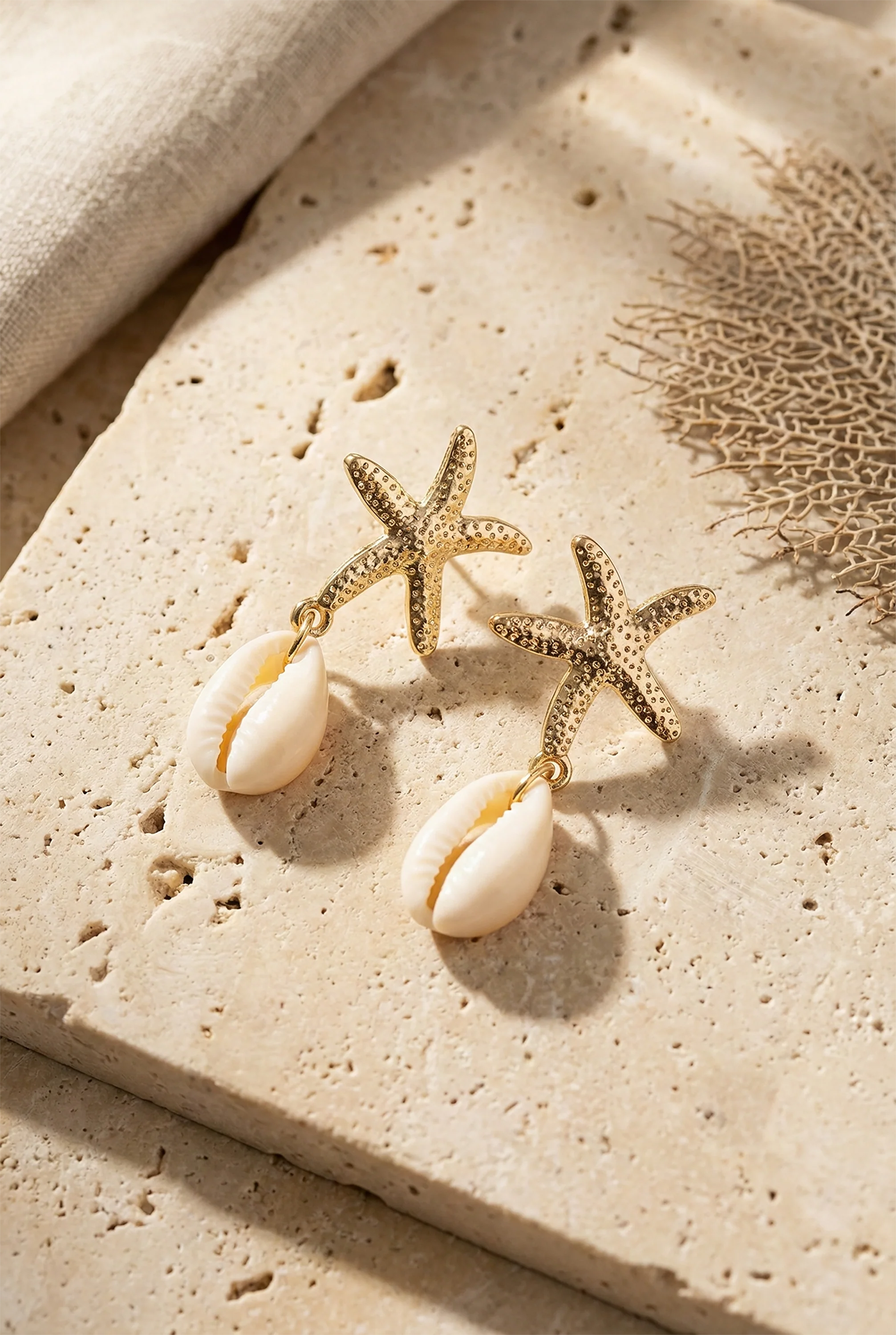 ARETES CONCHA ESTRELLA DE MAR