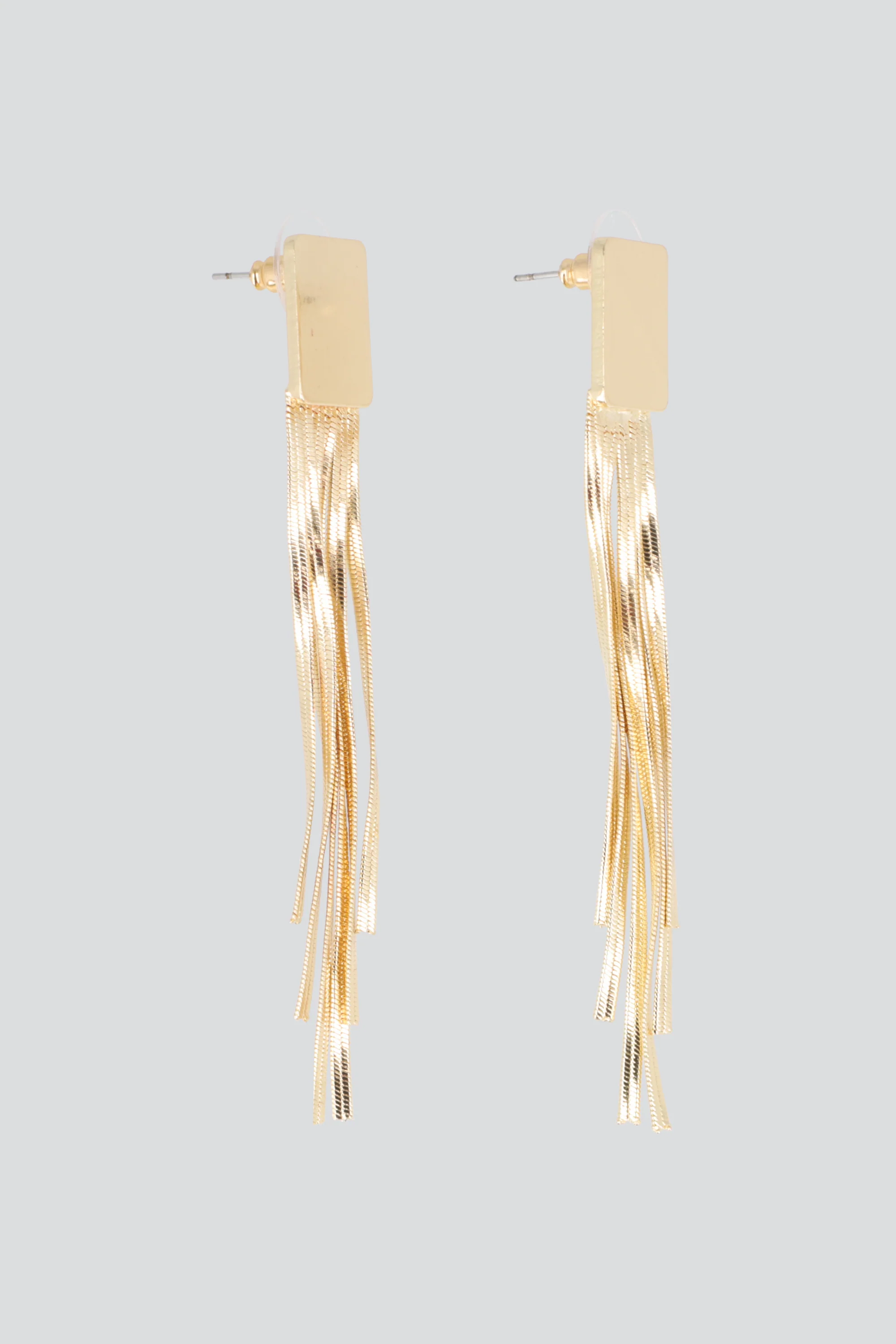 Aretes cuadro lineas metal