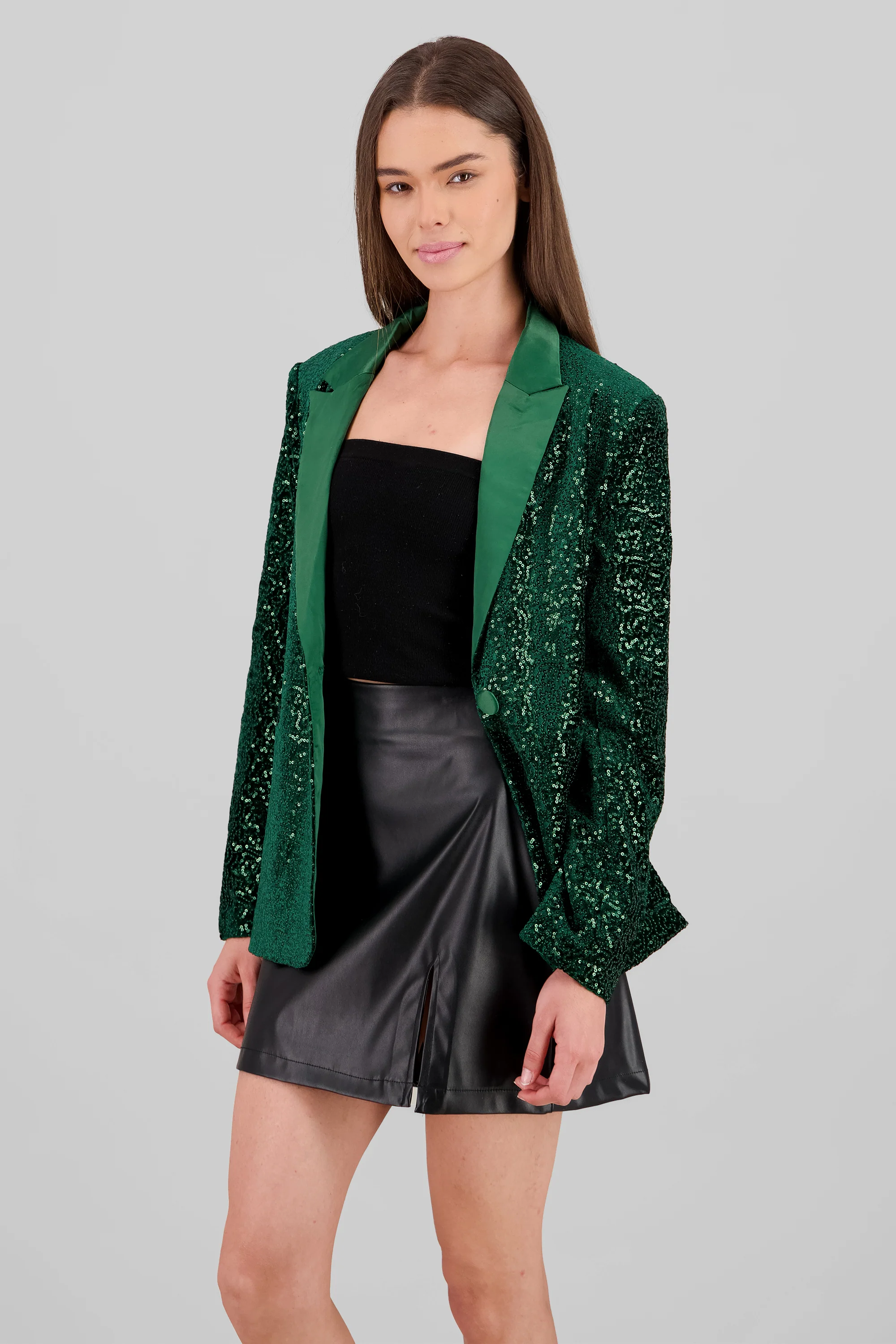Blazer lentejuelas detalle solapa - Image 2