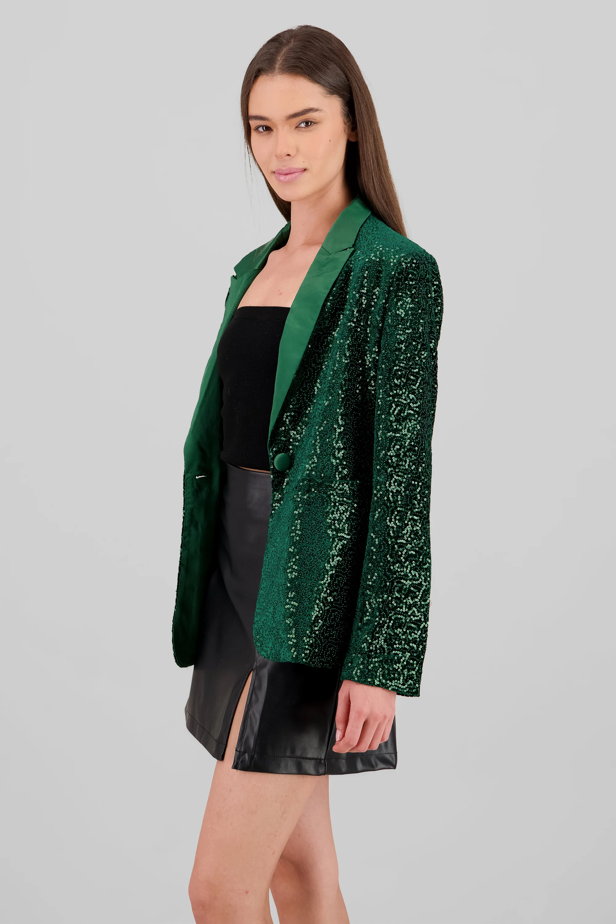 Blazer lentejuelas detalle solapa - Image 3