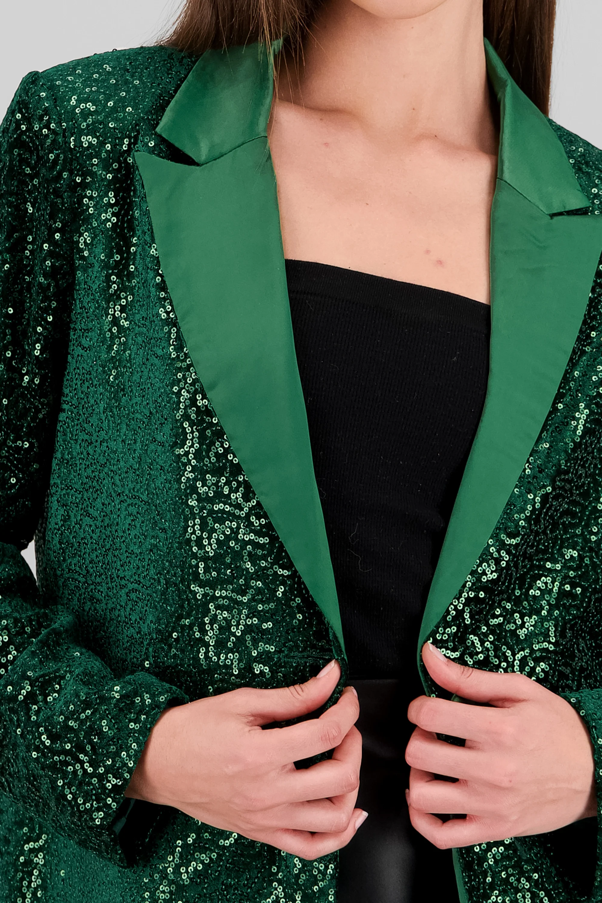 Blazer lentejuelas detalle solapa - Image 5