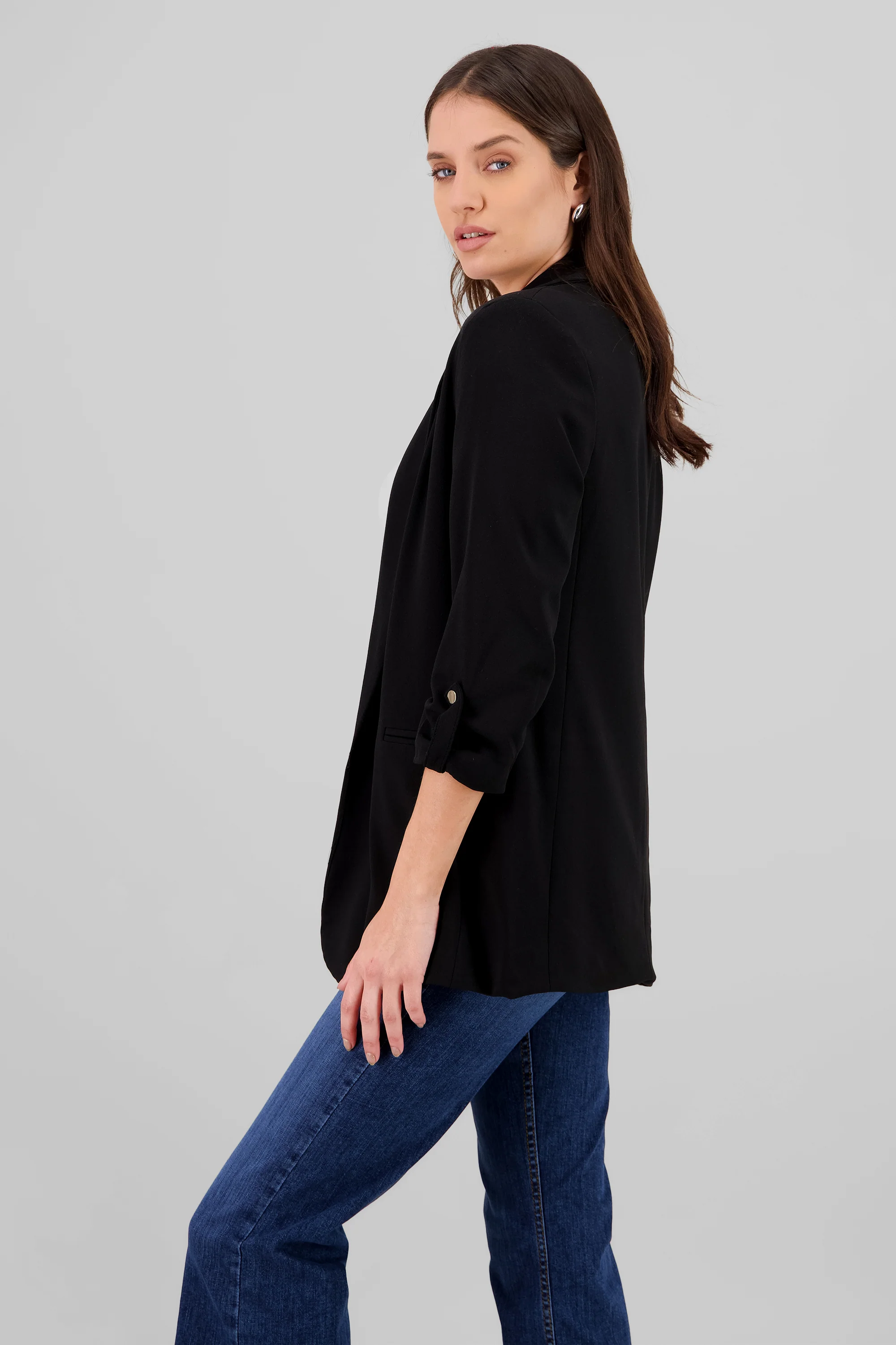Blazer manga 3/4 con boton liso - Image 3