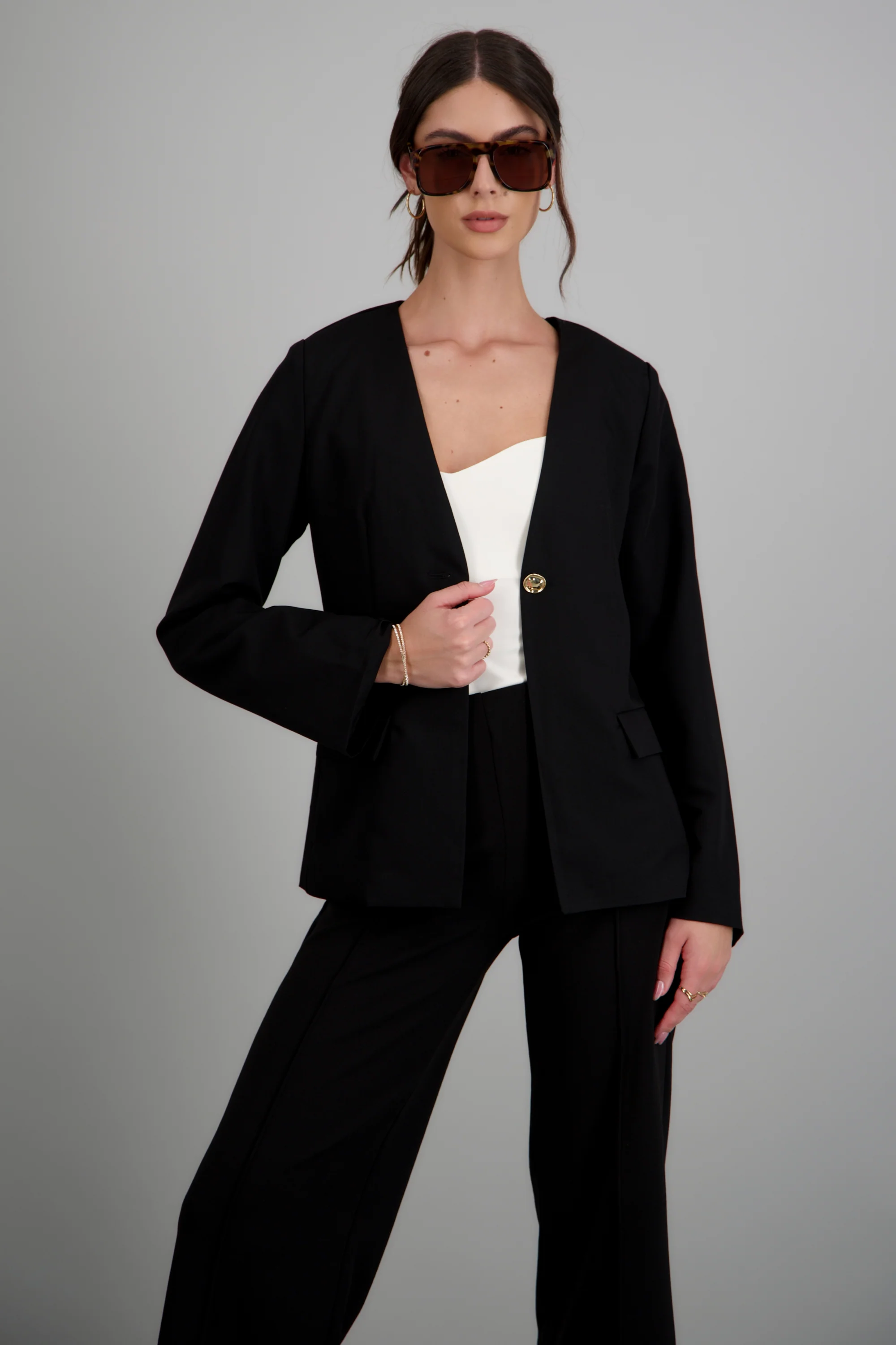 Blazer sin solapa liso - Image 3