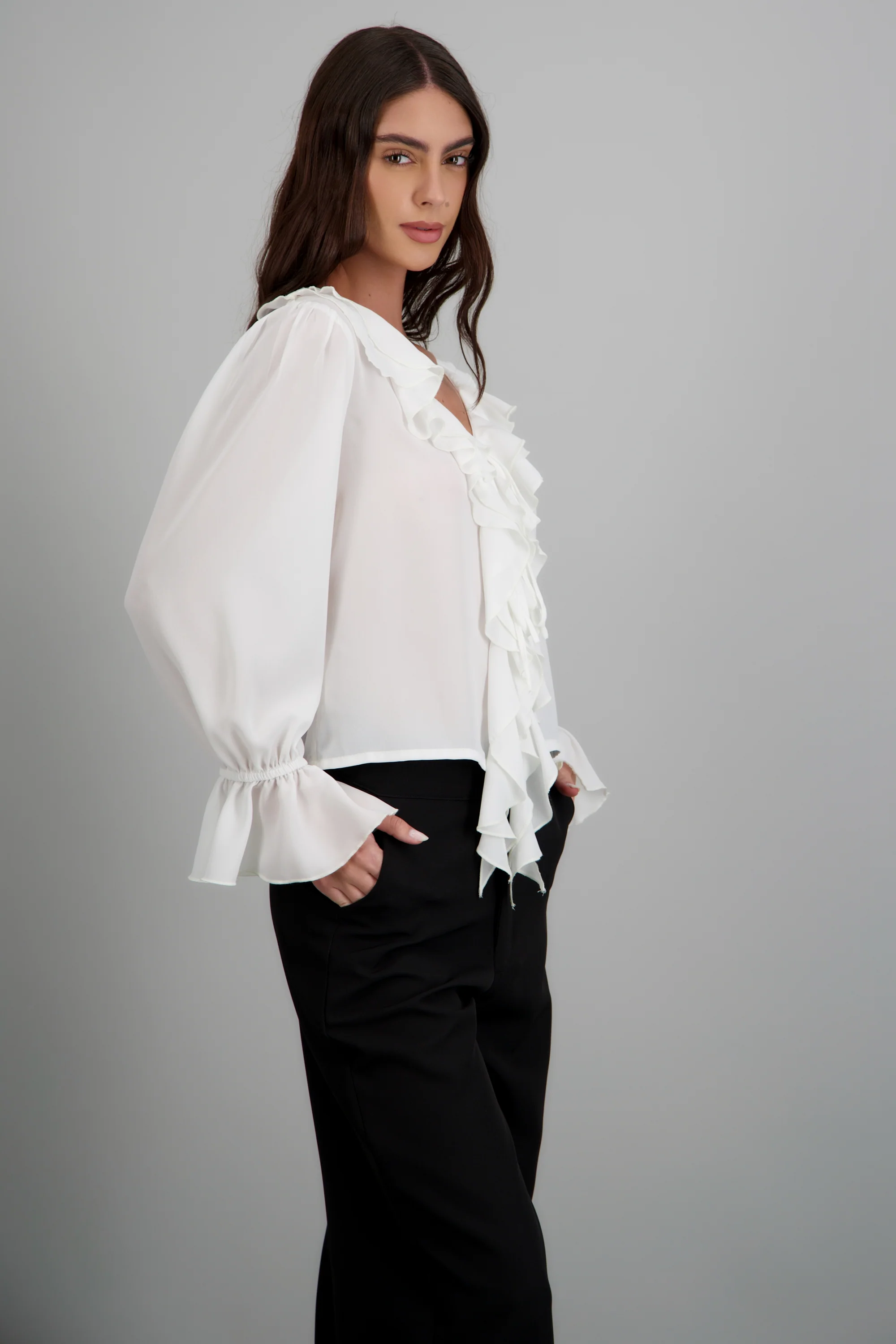 Blusa boho olanes chiffon - Image 2