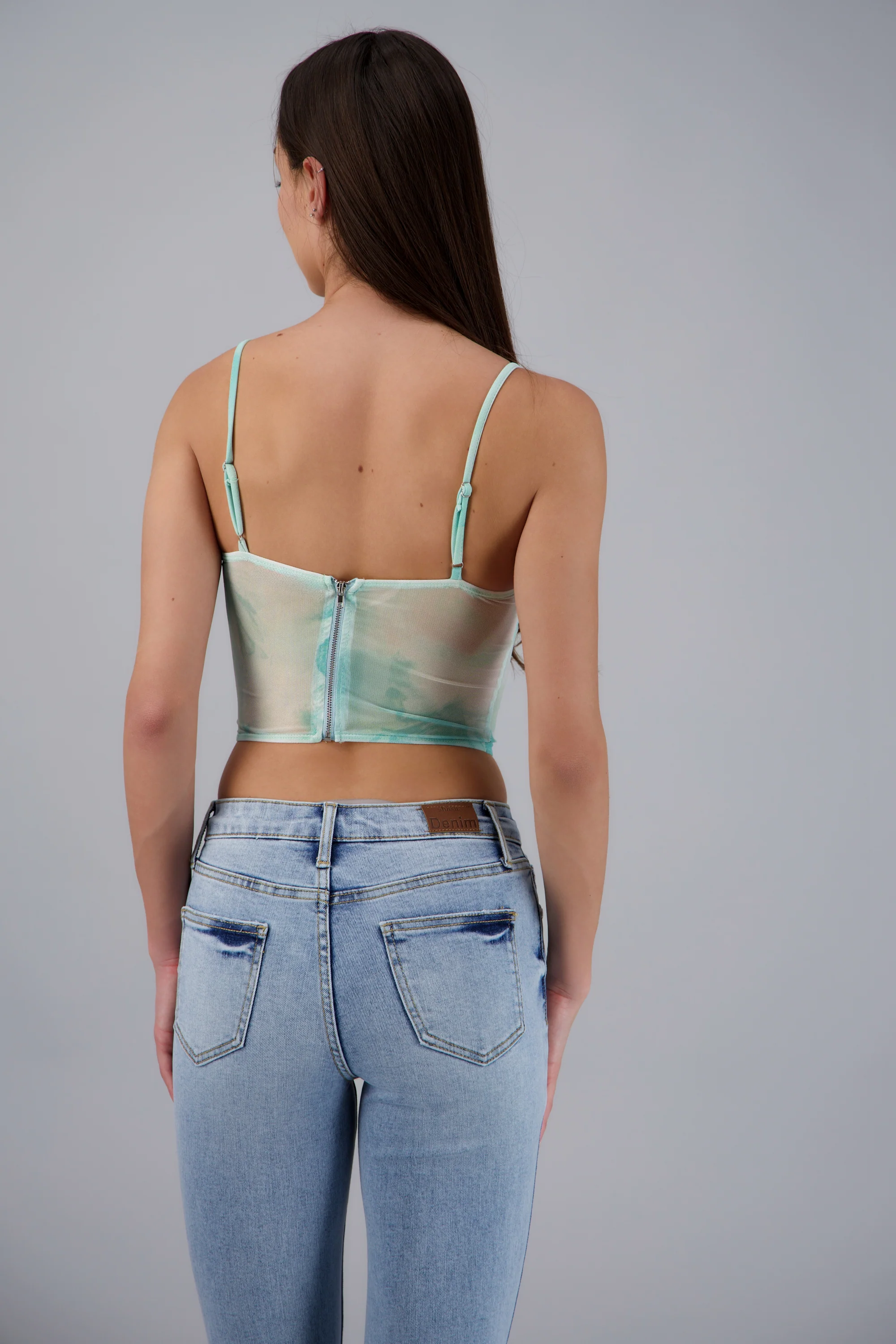 Blusa corset mesh flores con copas - Image 4