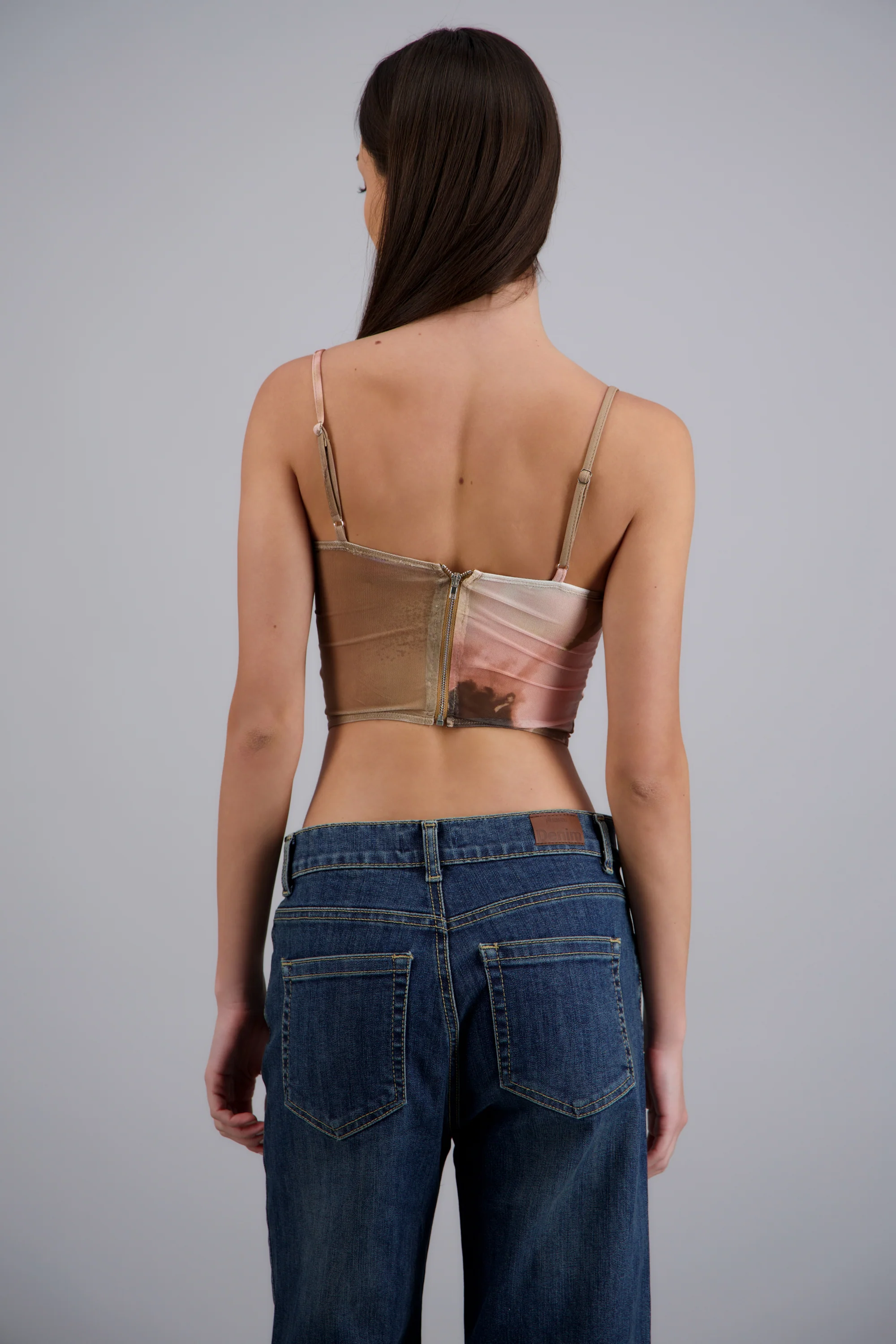 Blusa corset mesh flores con copas - Image 4