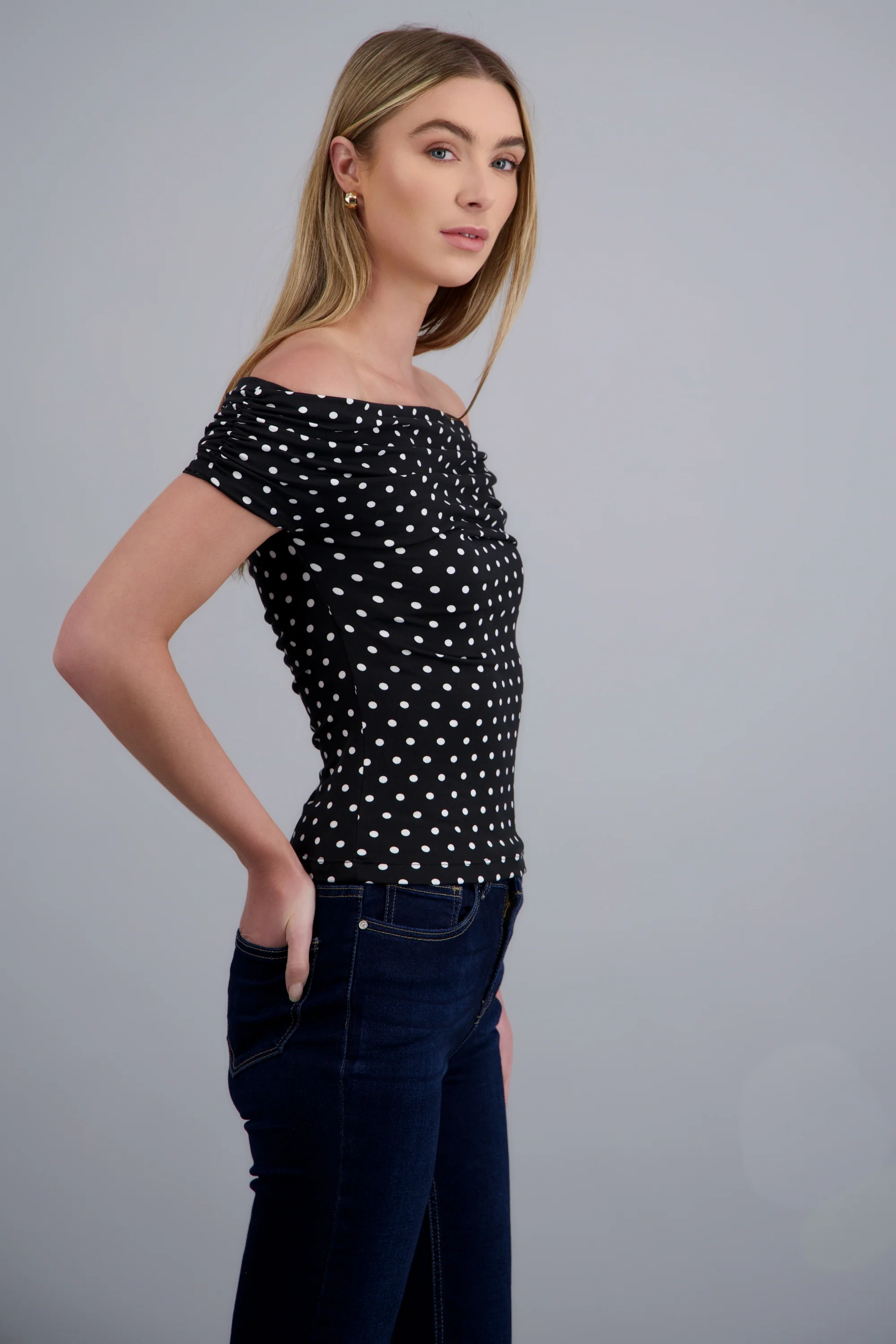 Blusa cuello cascada polka - Image 3