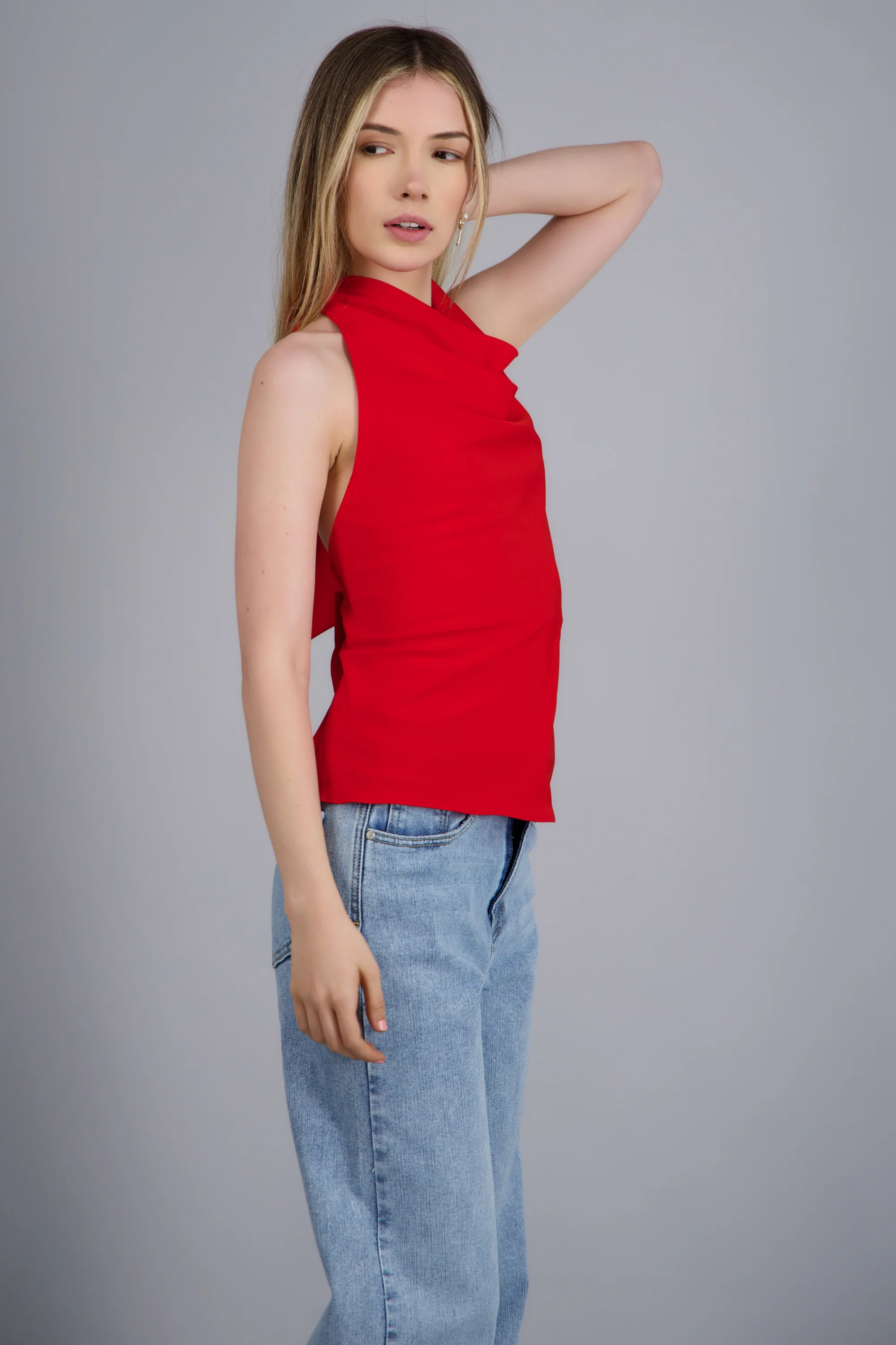 Blusa cuello cascada satinada - Image 2