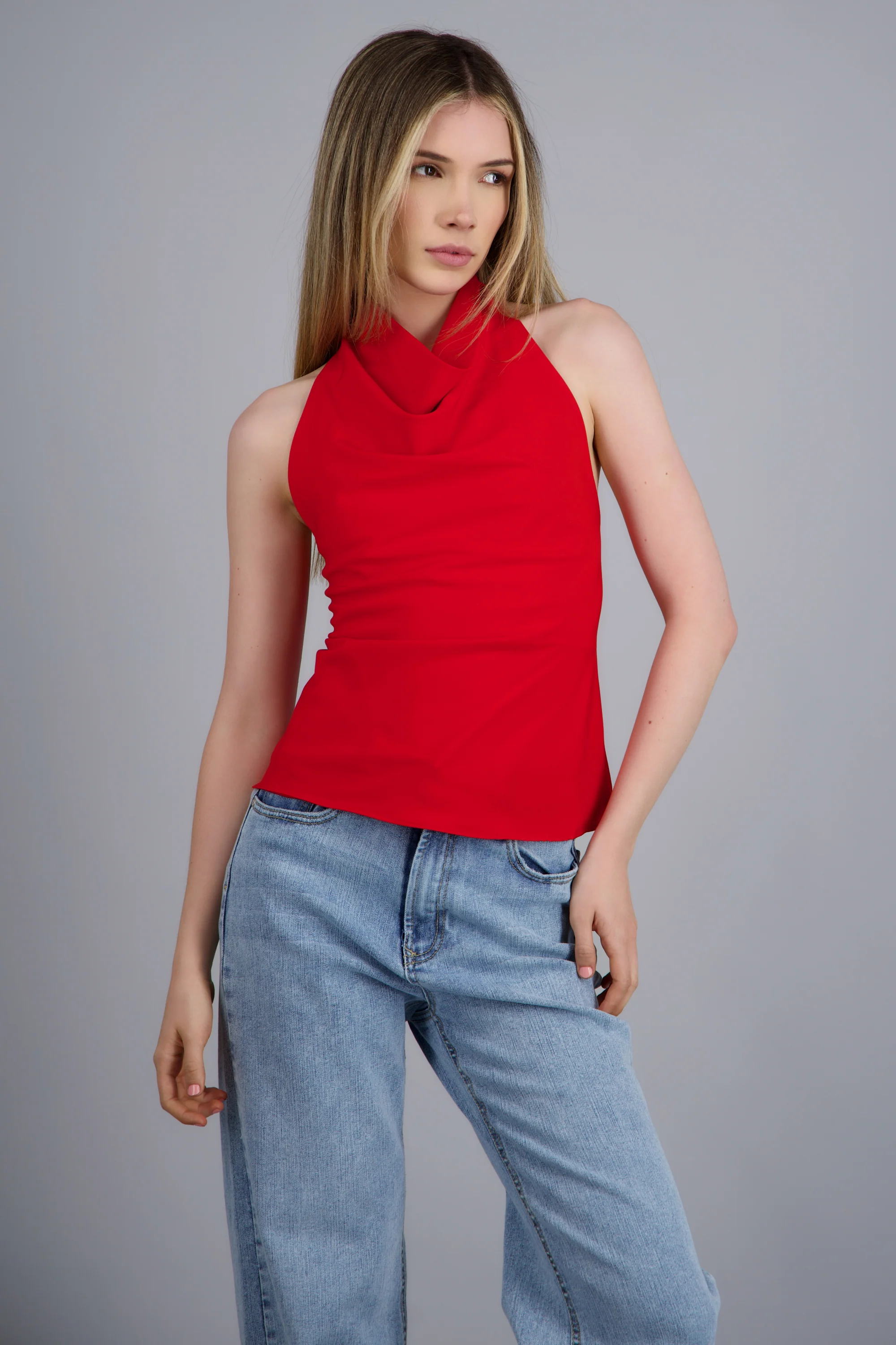 Blusa cuello cascada satinada - Image 3