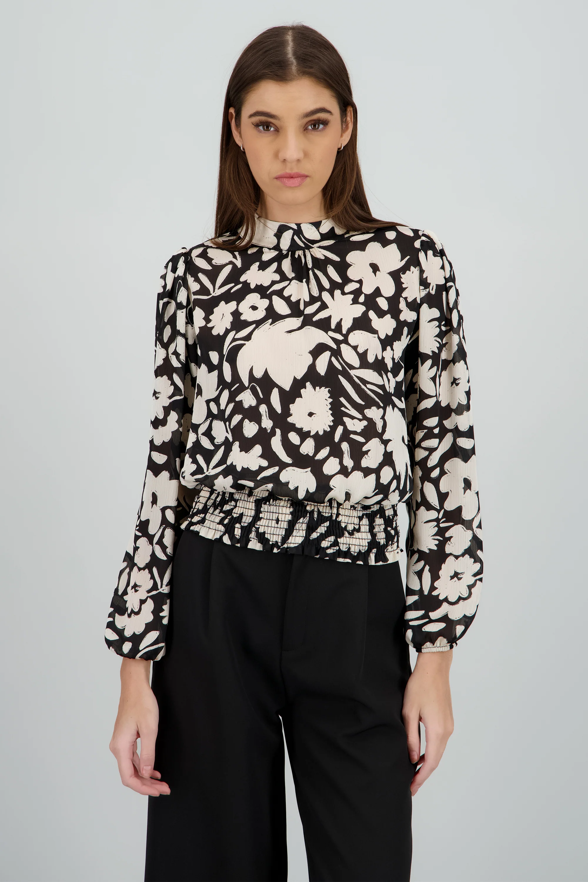 Blusa manga abullonada estampado floral