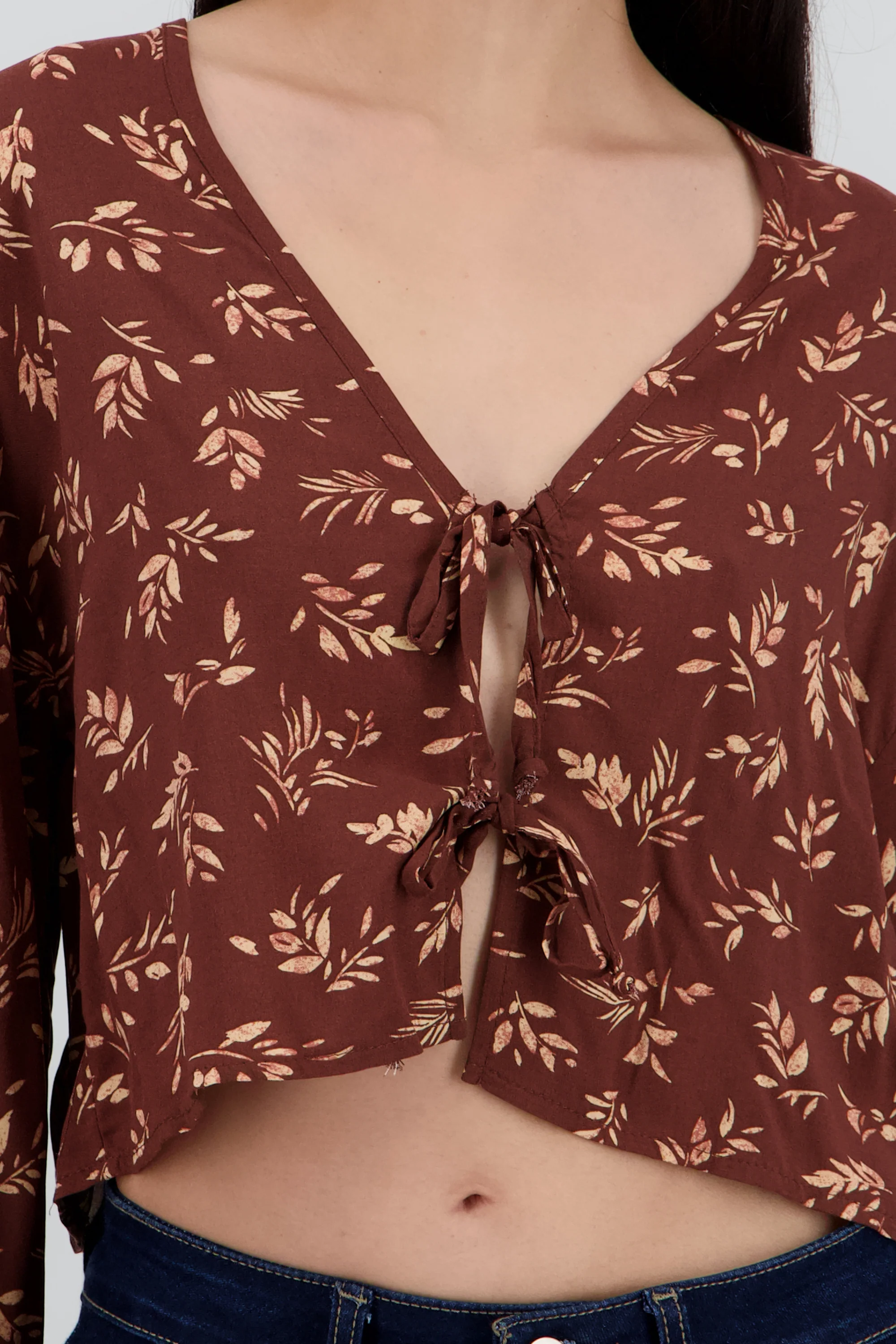 Blusa manga campana estampado flores - Image 5