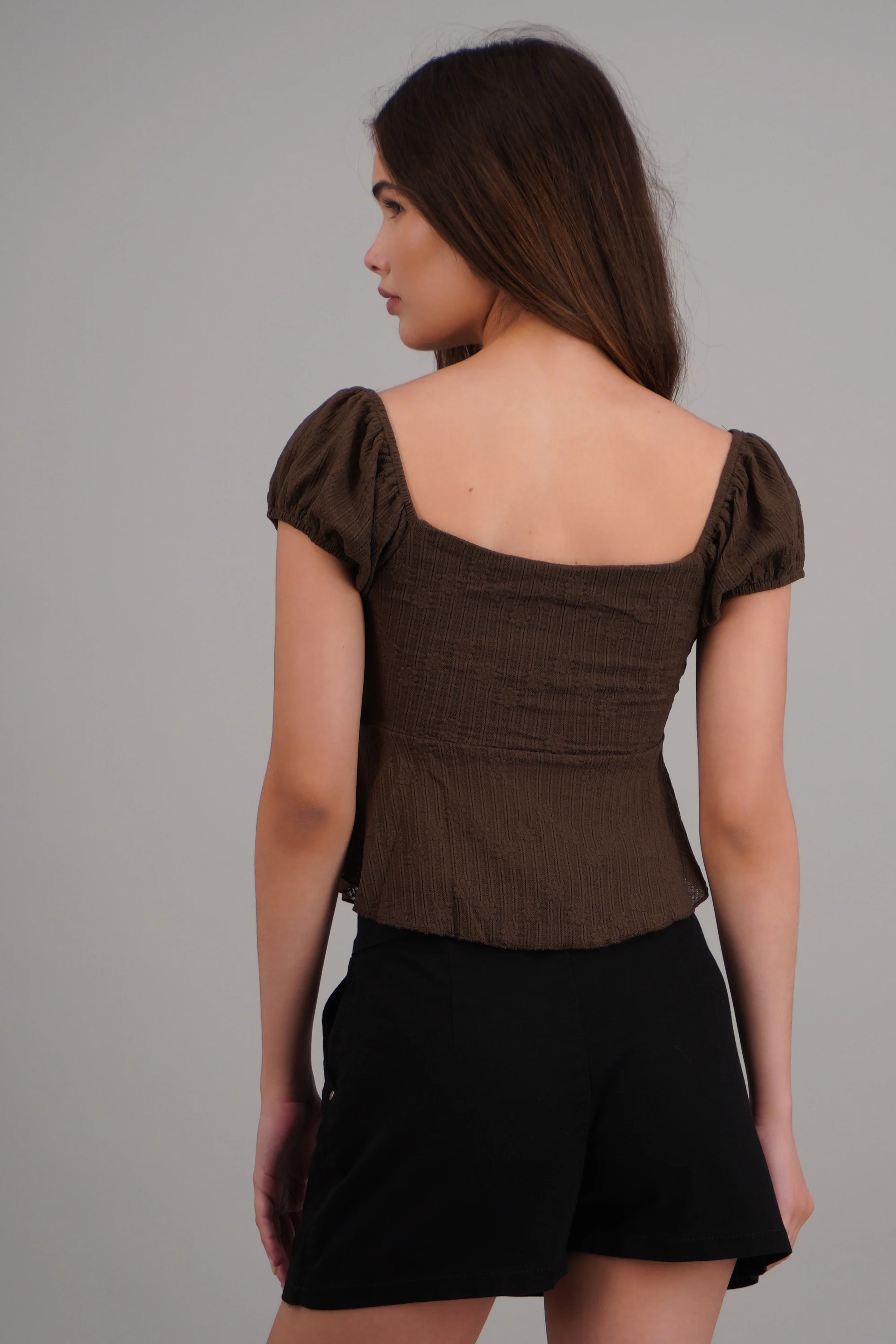 Blusa manga corta con detalle mono - Image 4