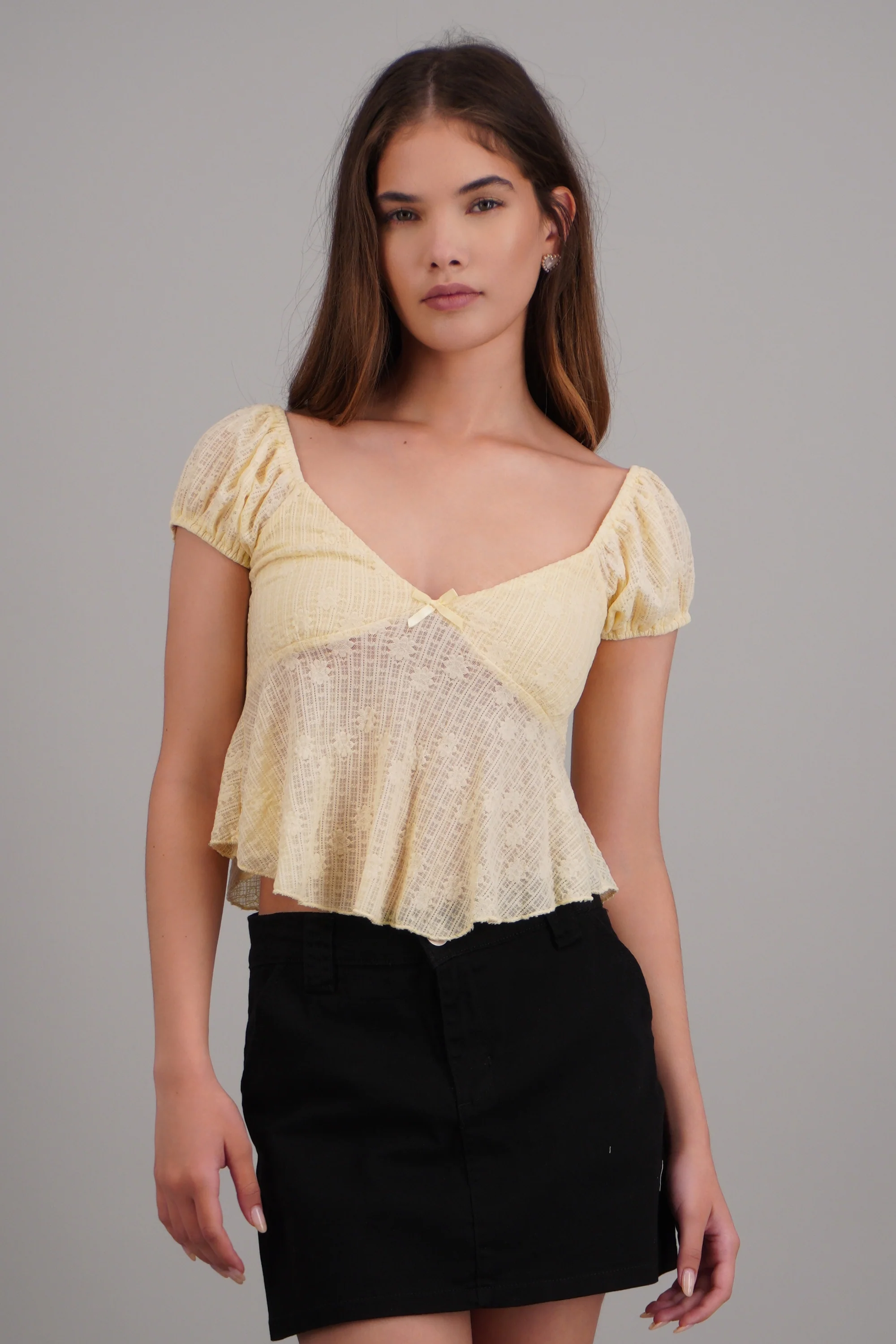 Blusa manga corta con detalle mono - Image 3
