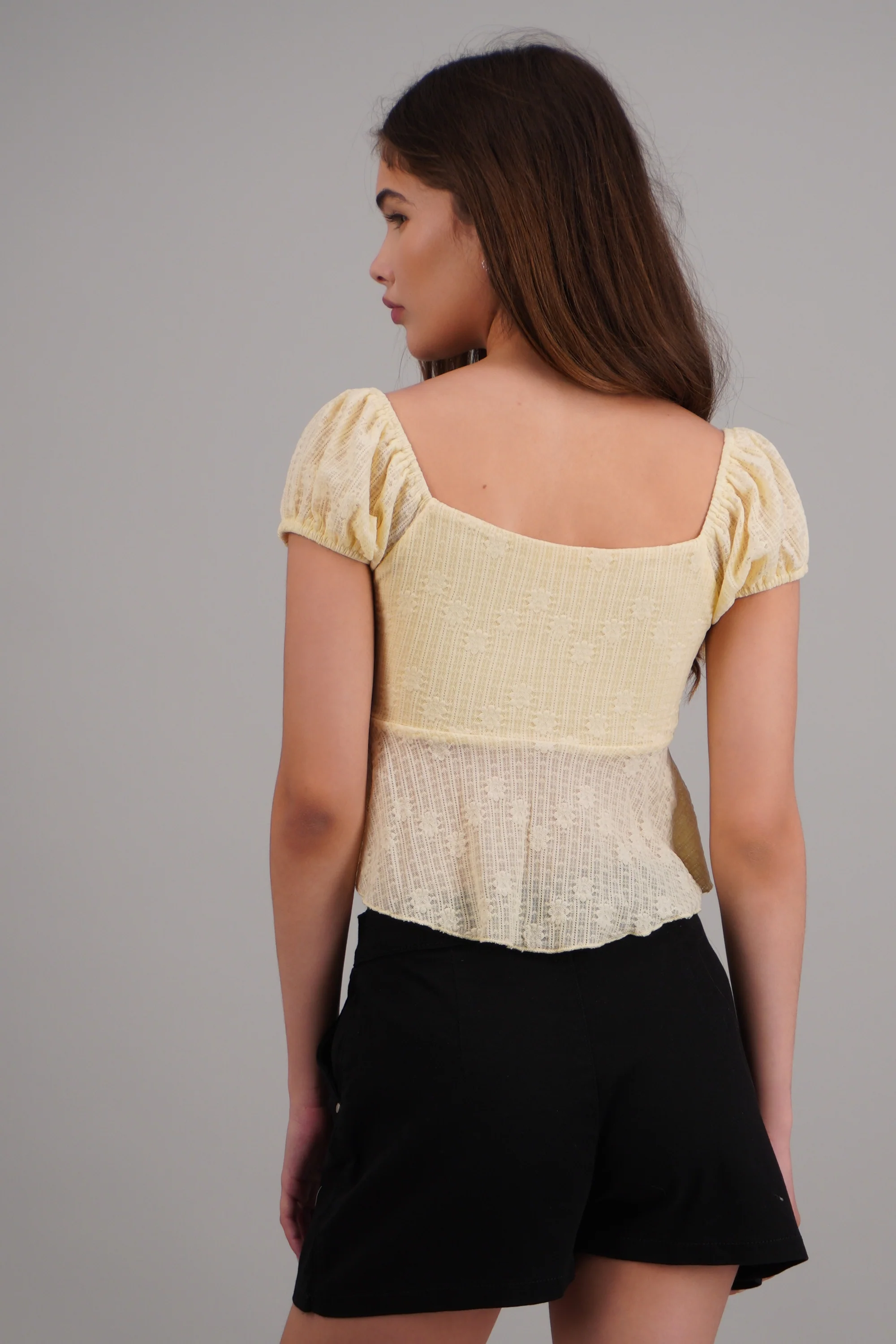 Blusa manga corta con detalle mono - Image 4