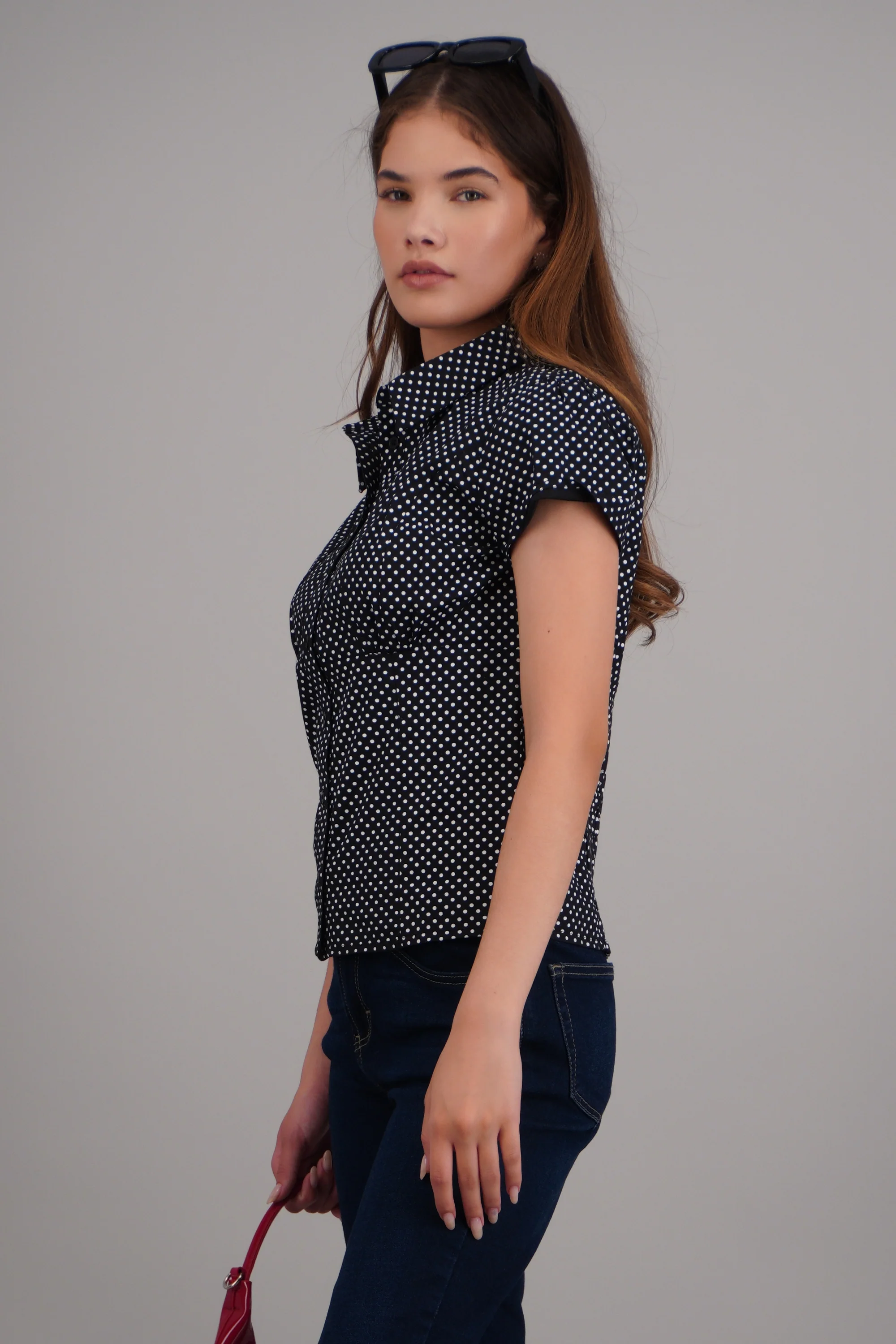 Blusa manga corta estampado polkas - Image 3