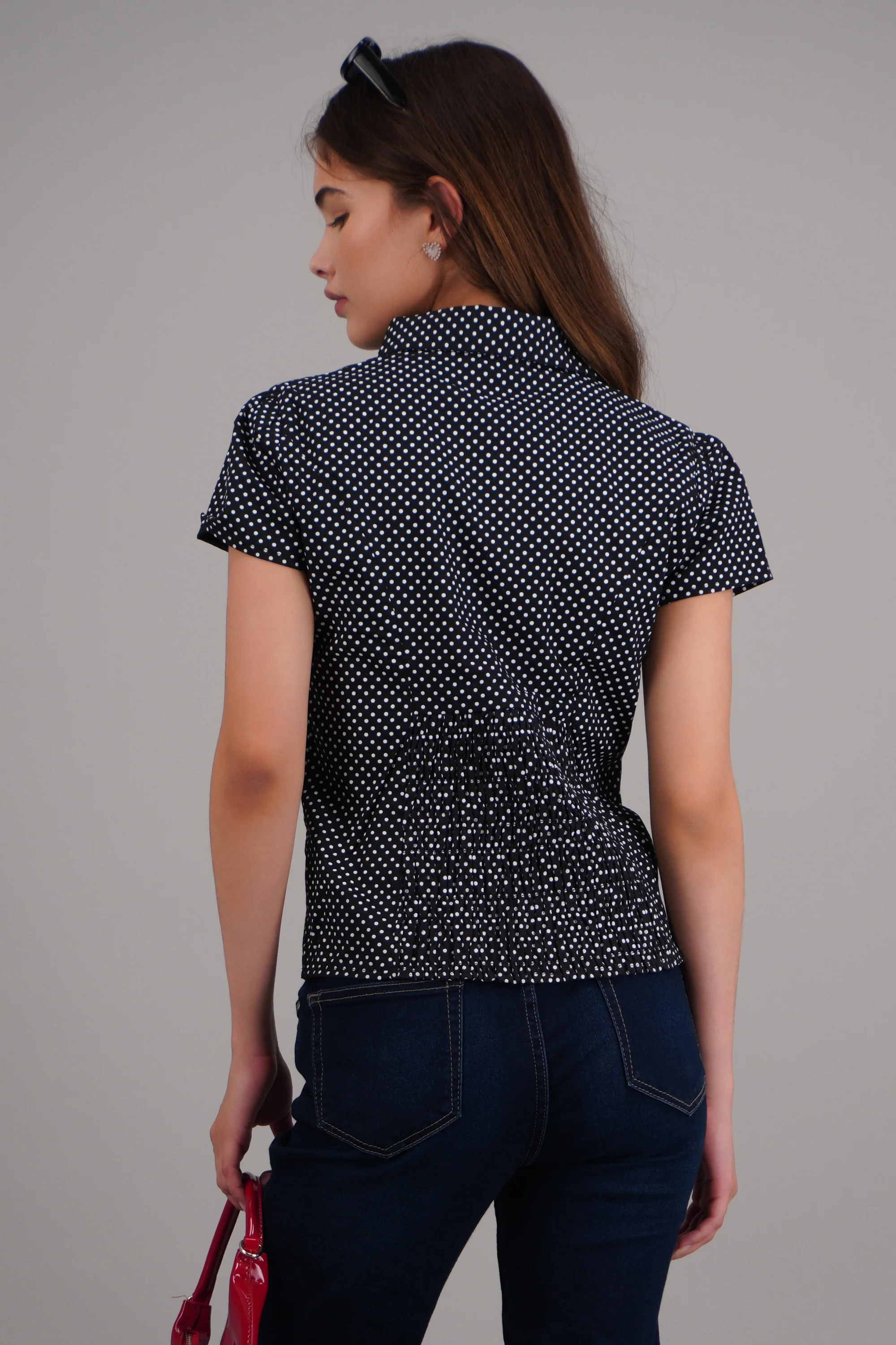 Blusa manga corta estampado polkas - Image 4