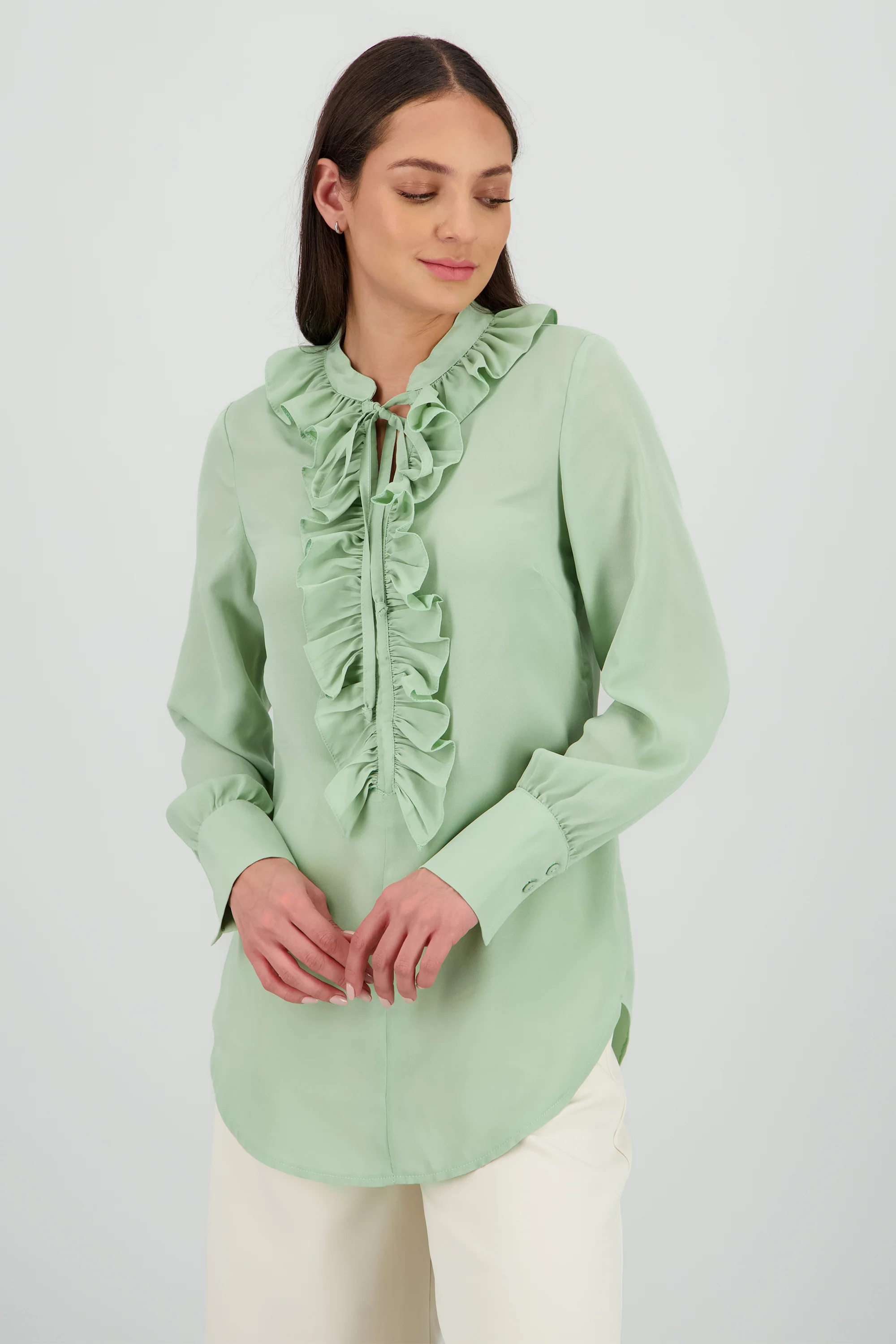 Blusa manga larga boho escote en v - Image 2