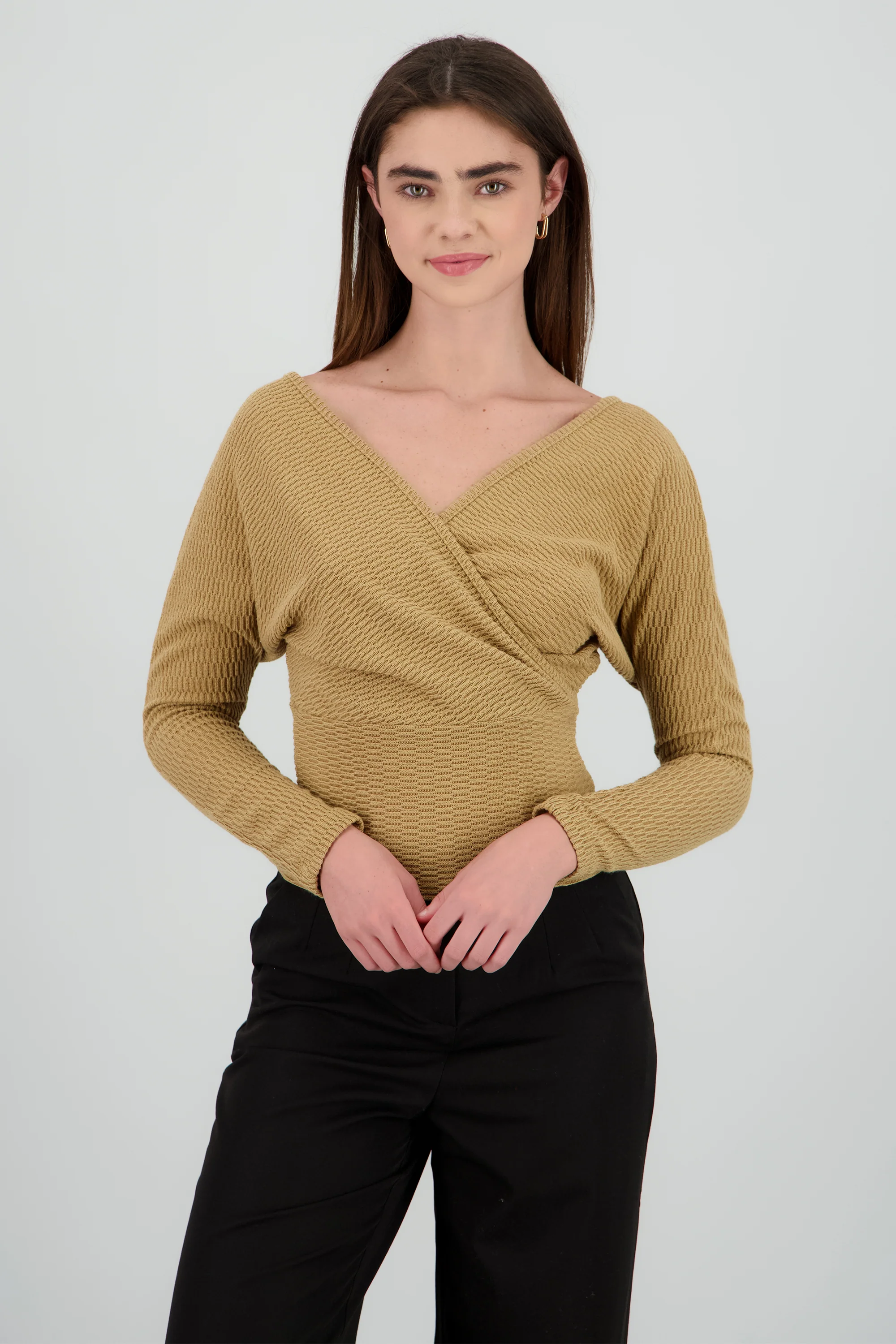 Blusa manga larga escote cruzado - Image 2