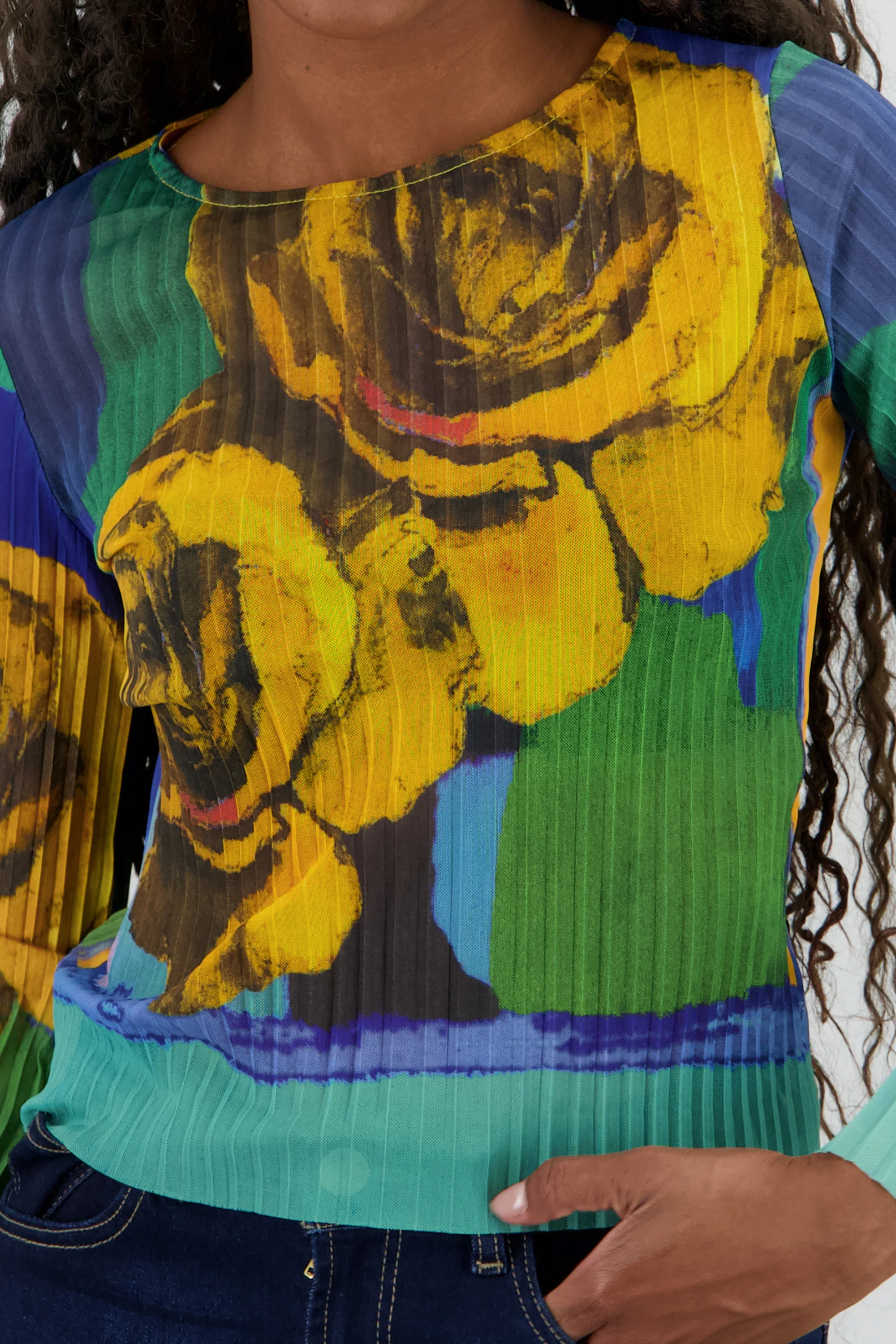 Blusa mesh estampado flores digital - Image 5