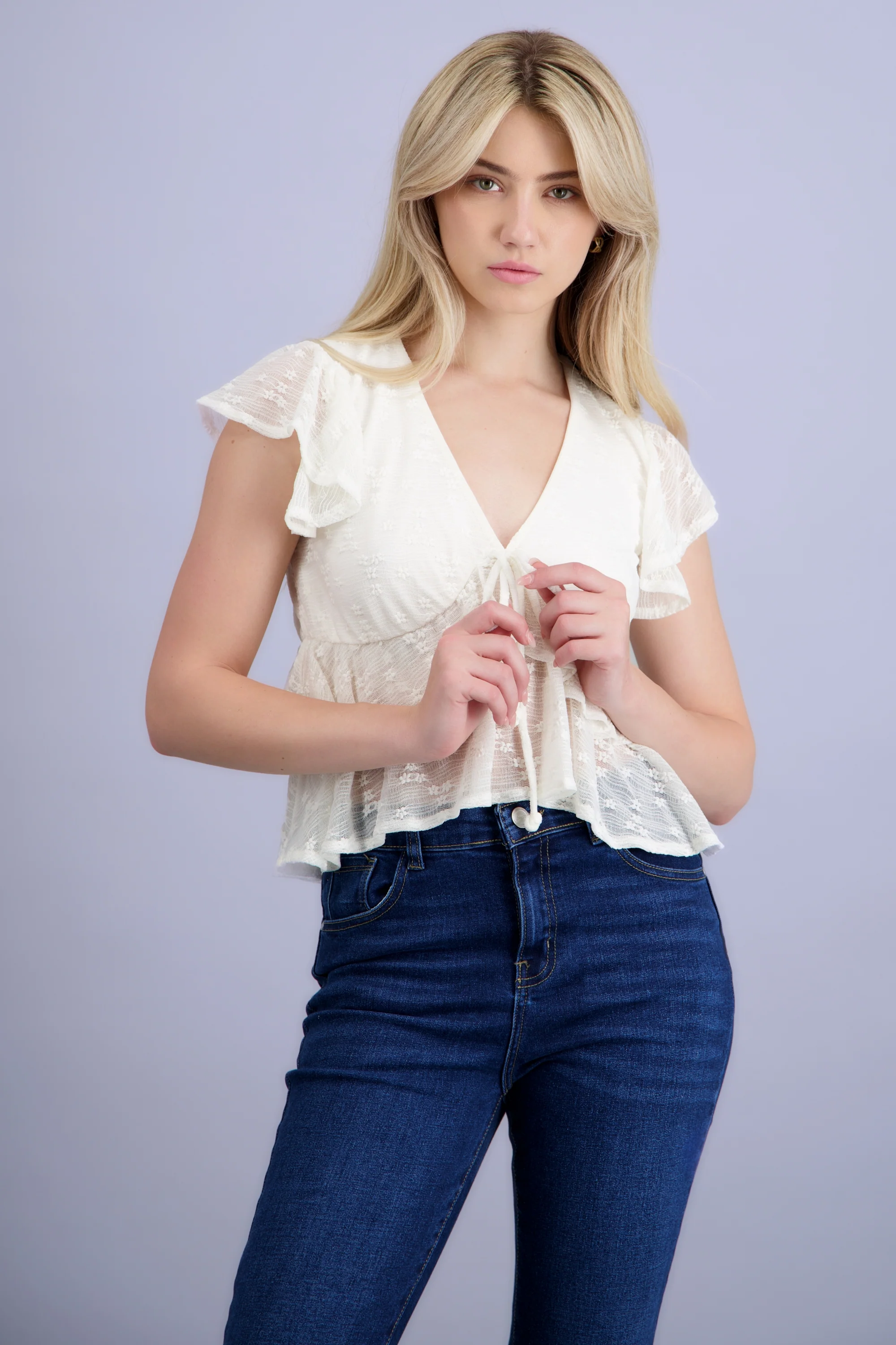 Blusa olanes encaje flores - Image 2