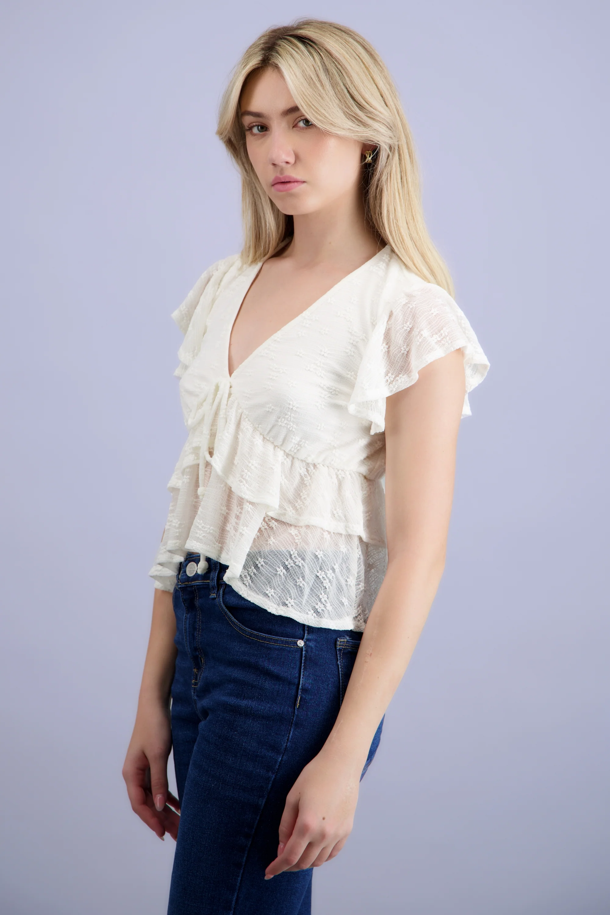 Blusa olanes encaje flores - Image 3