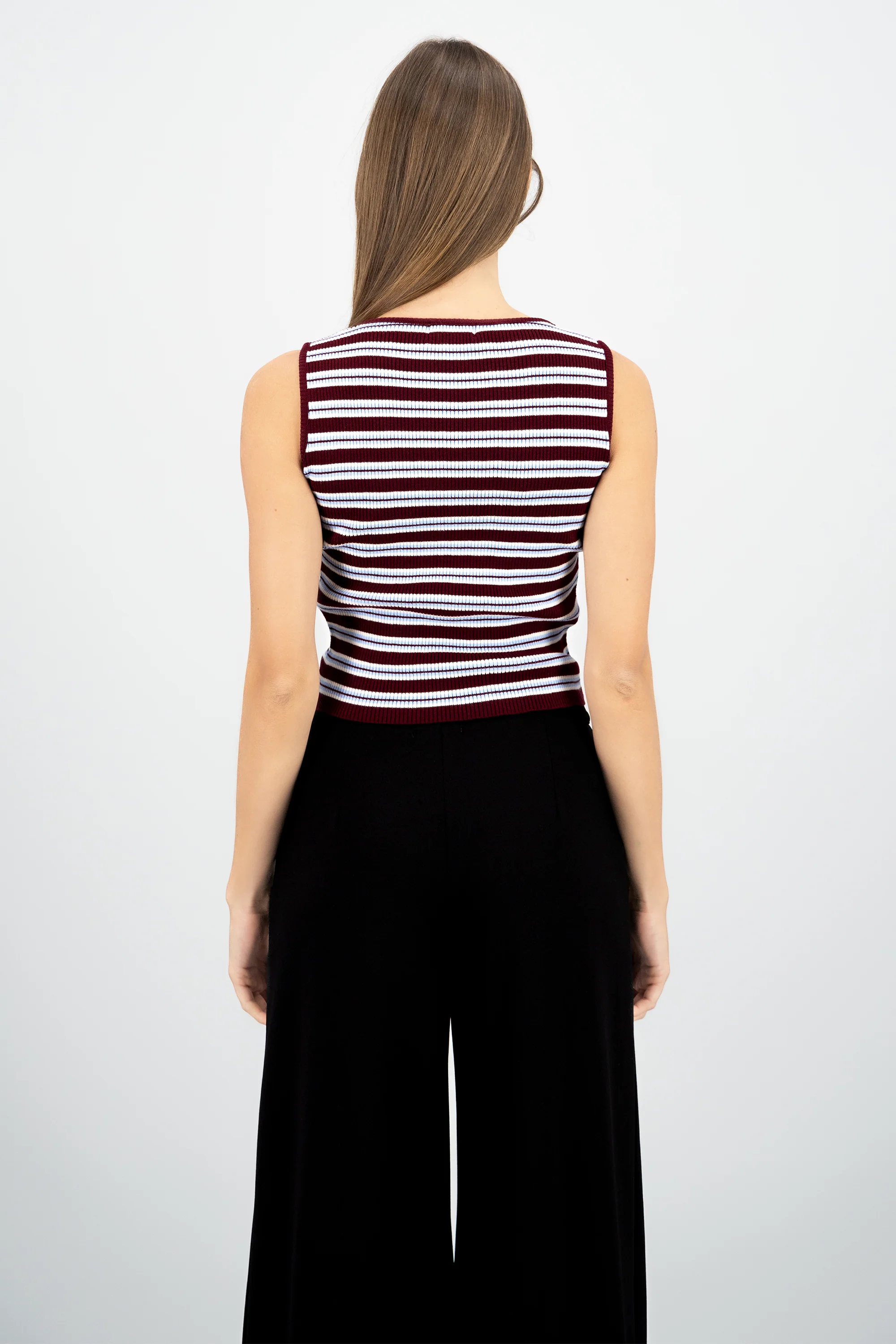 Top rayas rib con cuello redondo Hypsters - Image 4