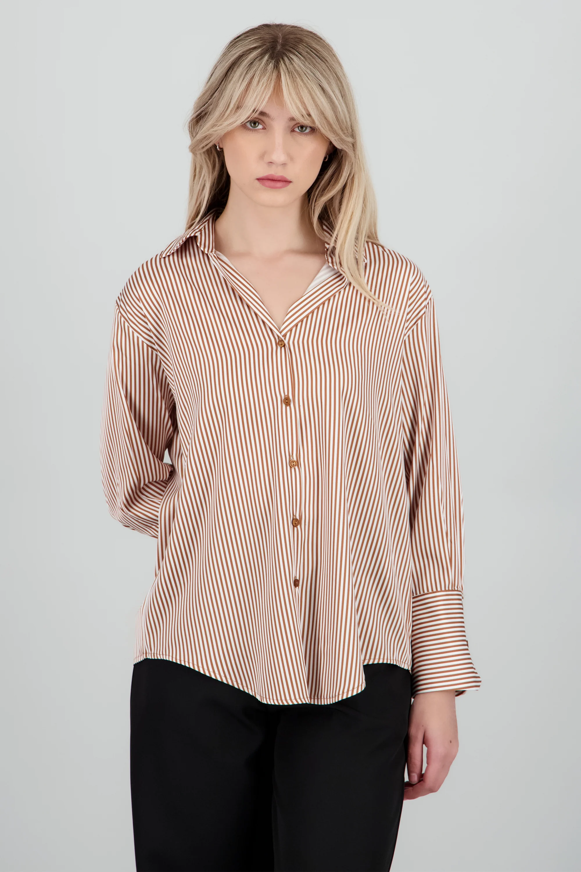 Blusa satin rayas manga larga Hypsters - Image 2