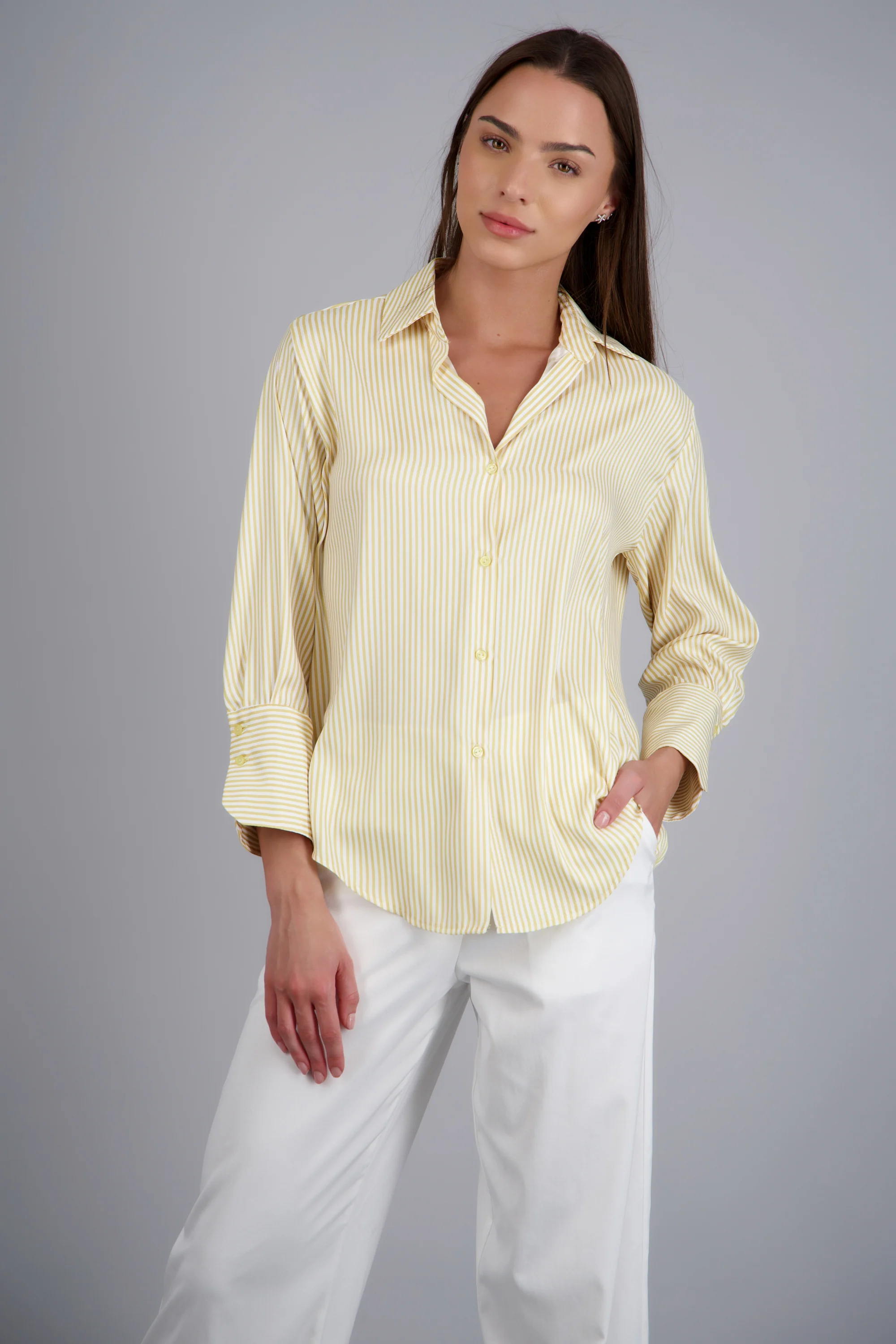 Blusa satin rayas manga larga Hypsters - Image 3