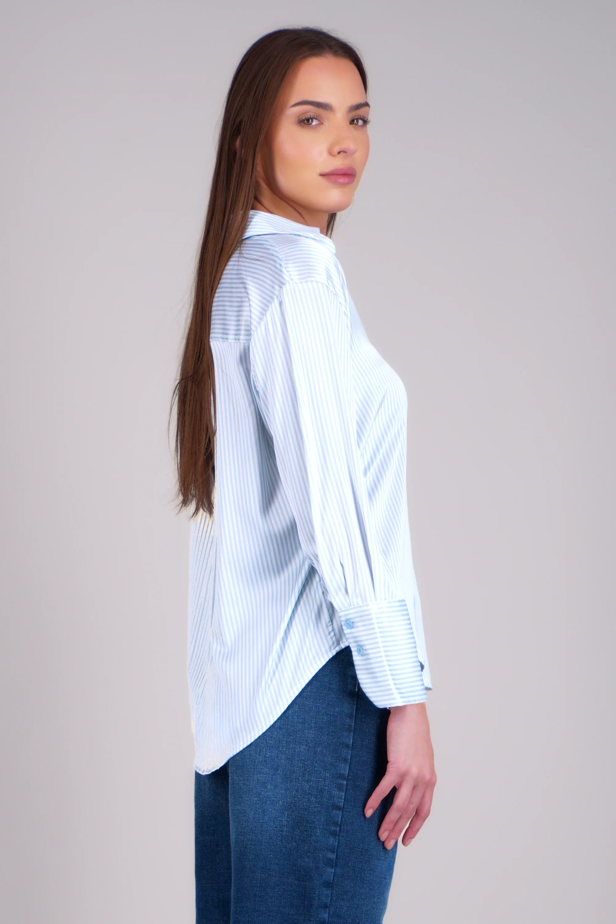 Blusa satin rayas manga larga Hypsters - Image 2
