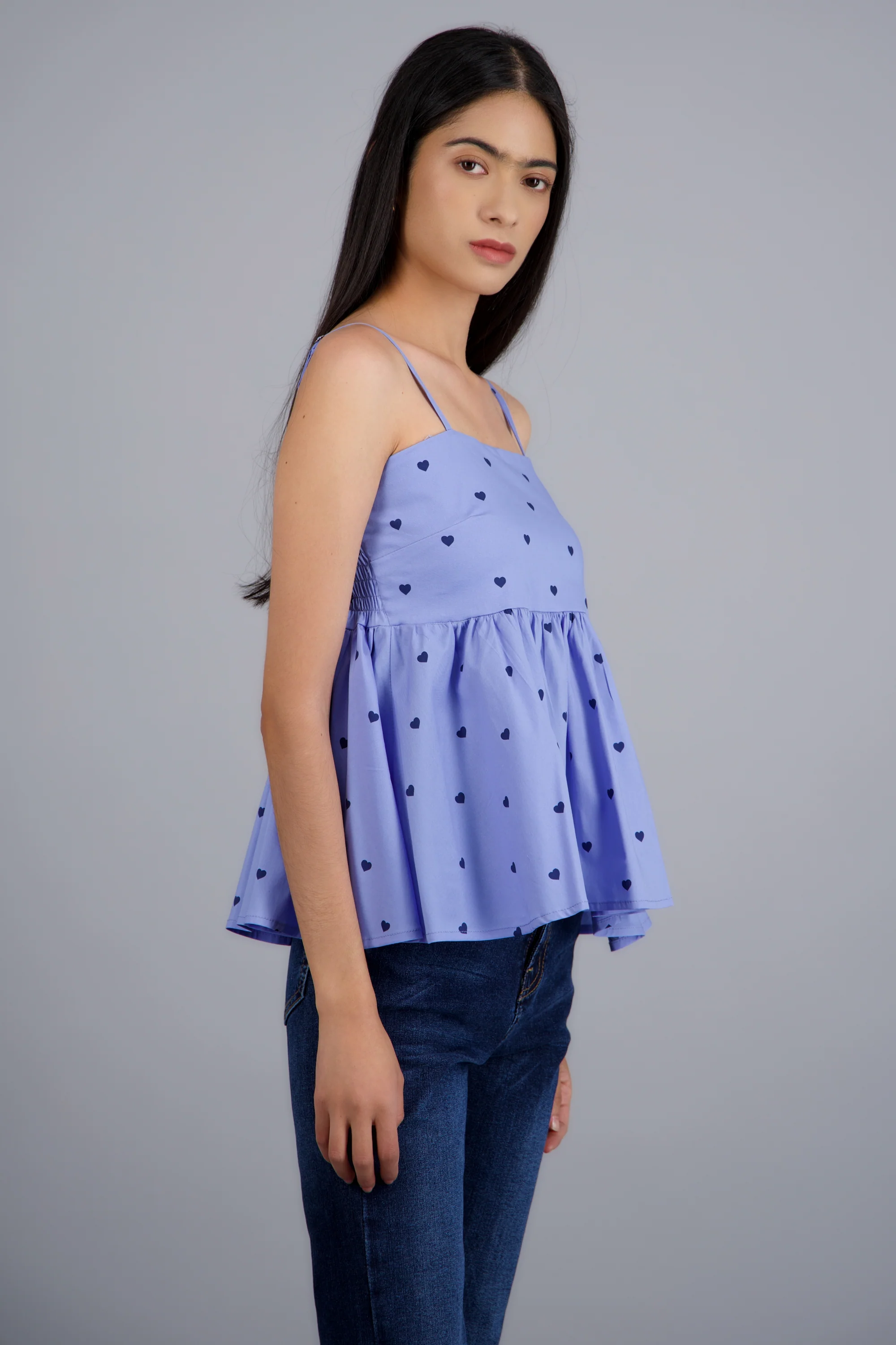 Blusa tirantes estampado mini corazones - Image 3