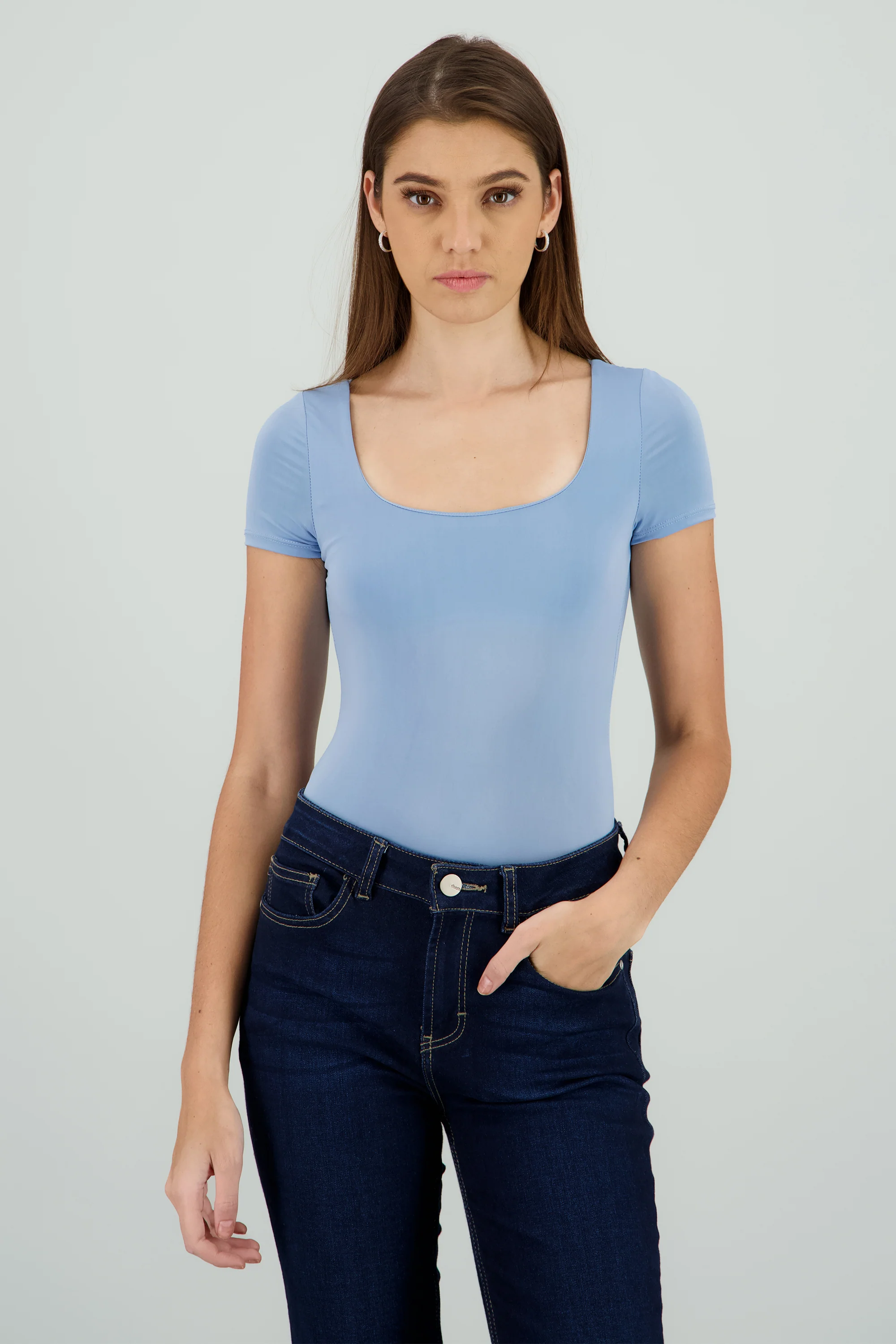 Bodysuit escote cuadrado doble tela