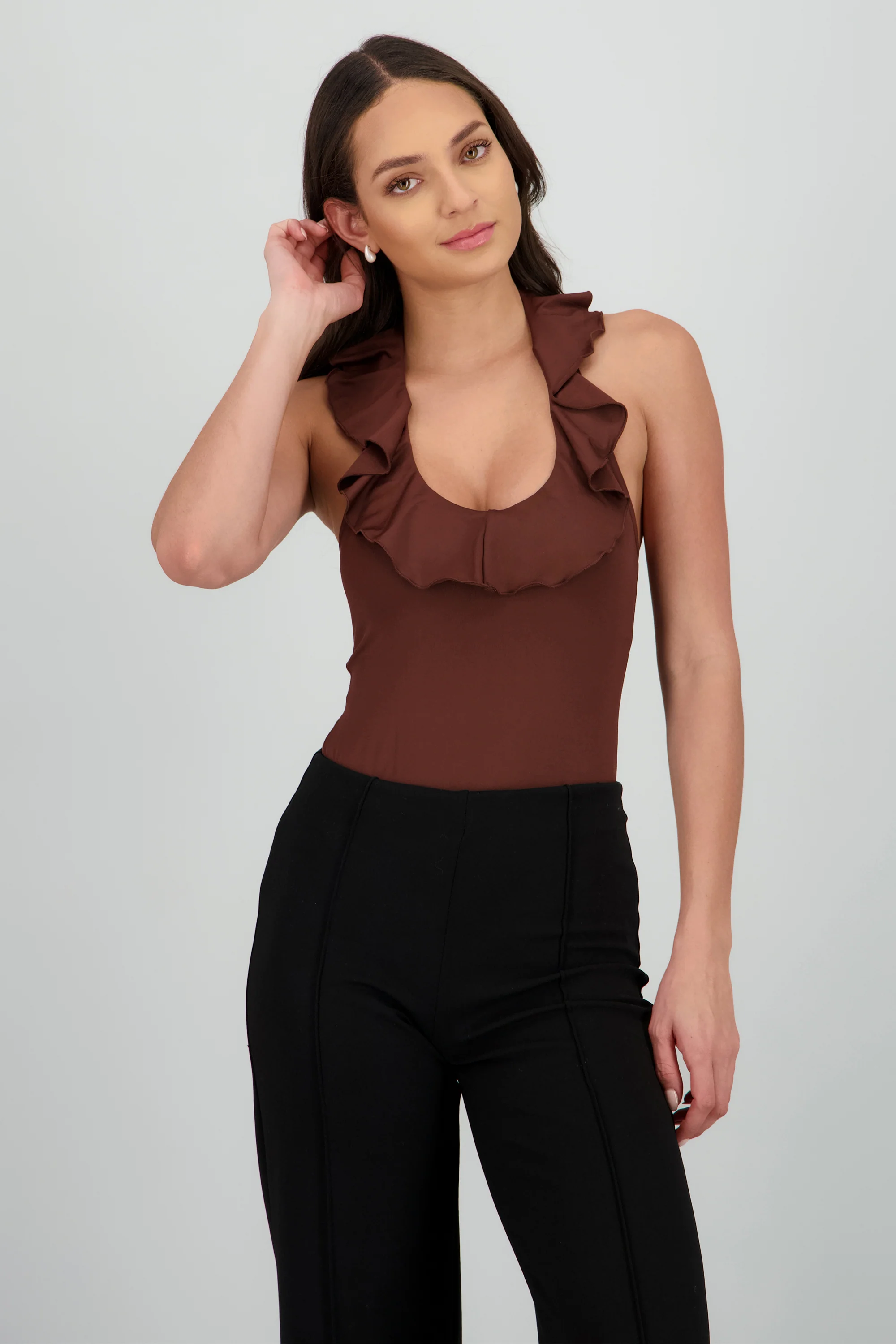 Bodysuit escote en v volante - Image 2