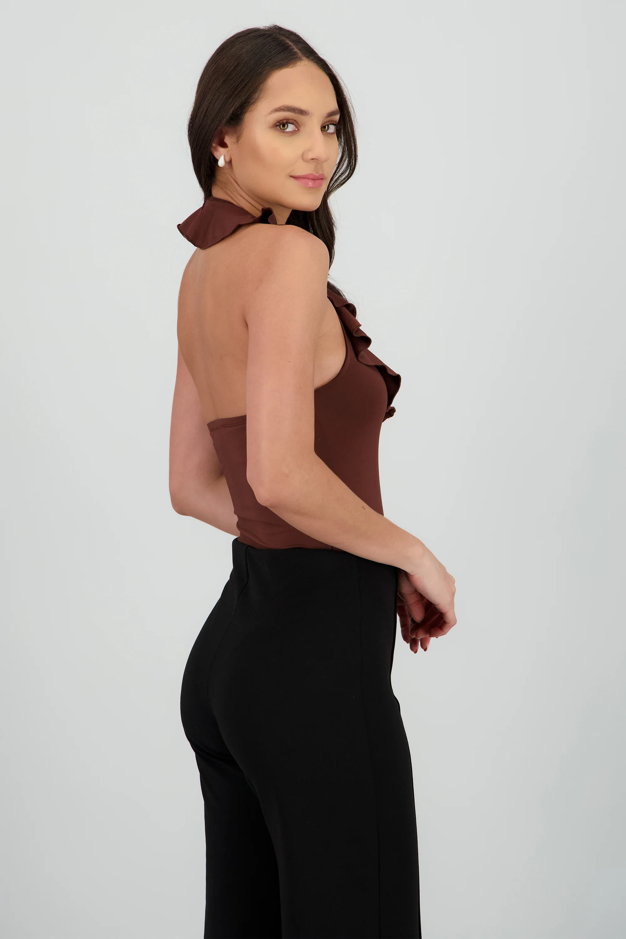 Bodysuit escote en v volante - Image 3