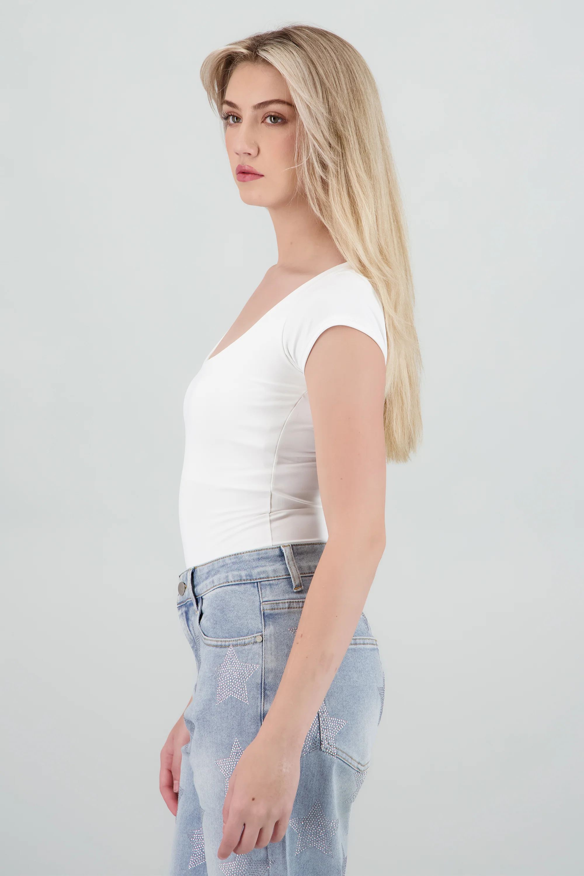 Bodysuit escote redondo manga corta liso - Image 2