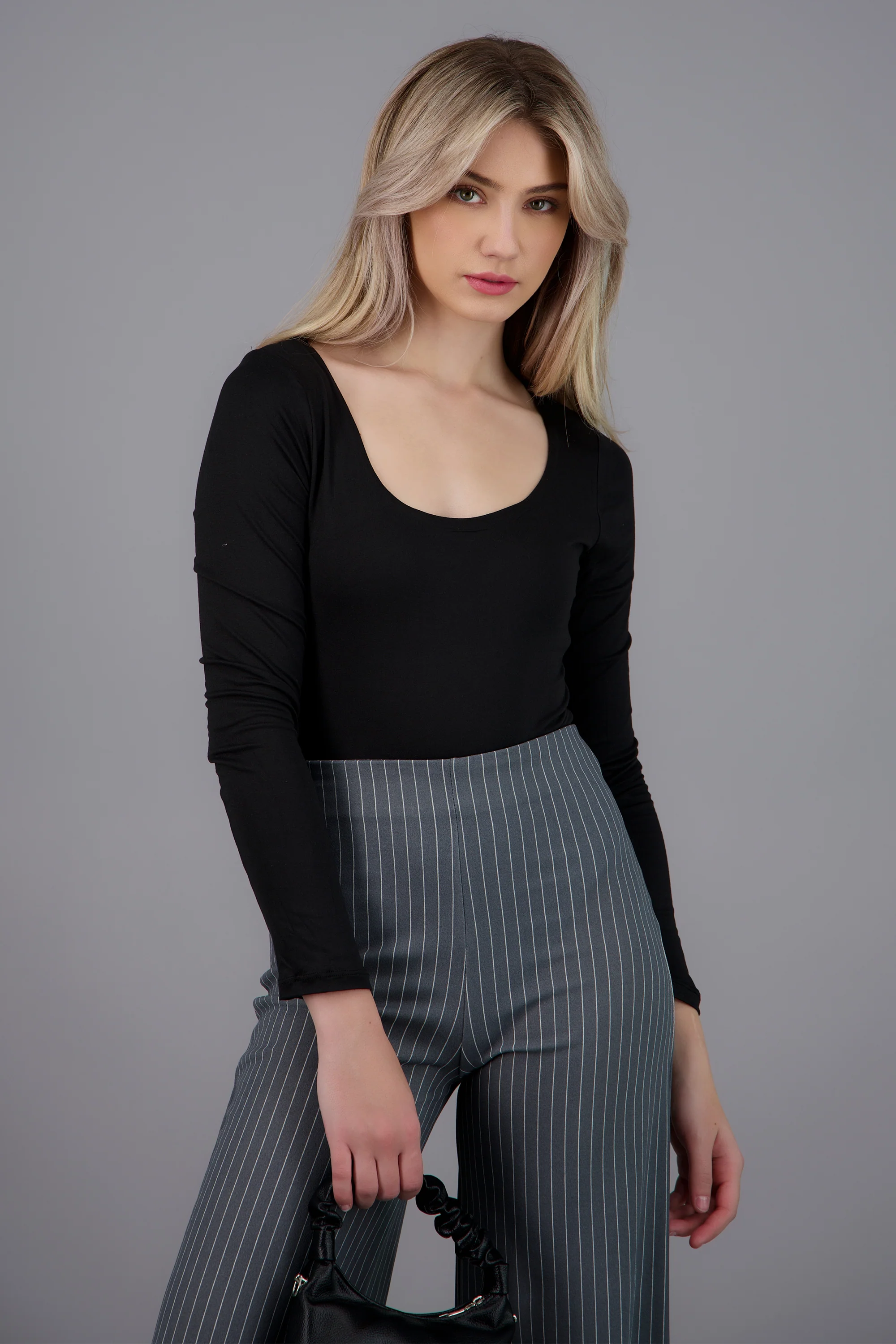 Bodysuit escote redondo manga larga