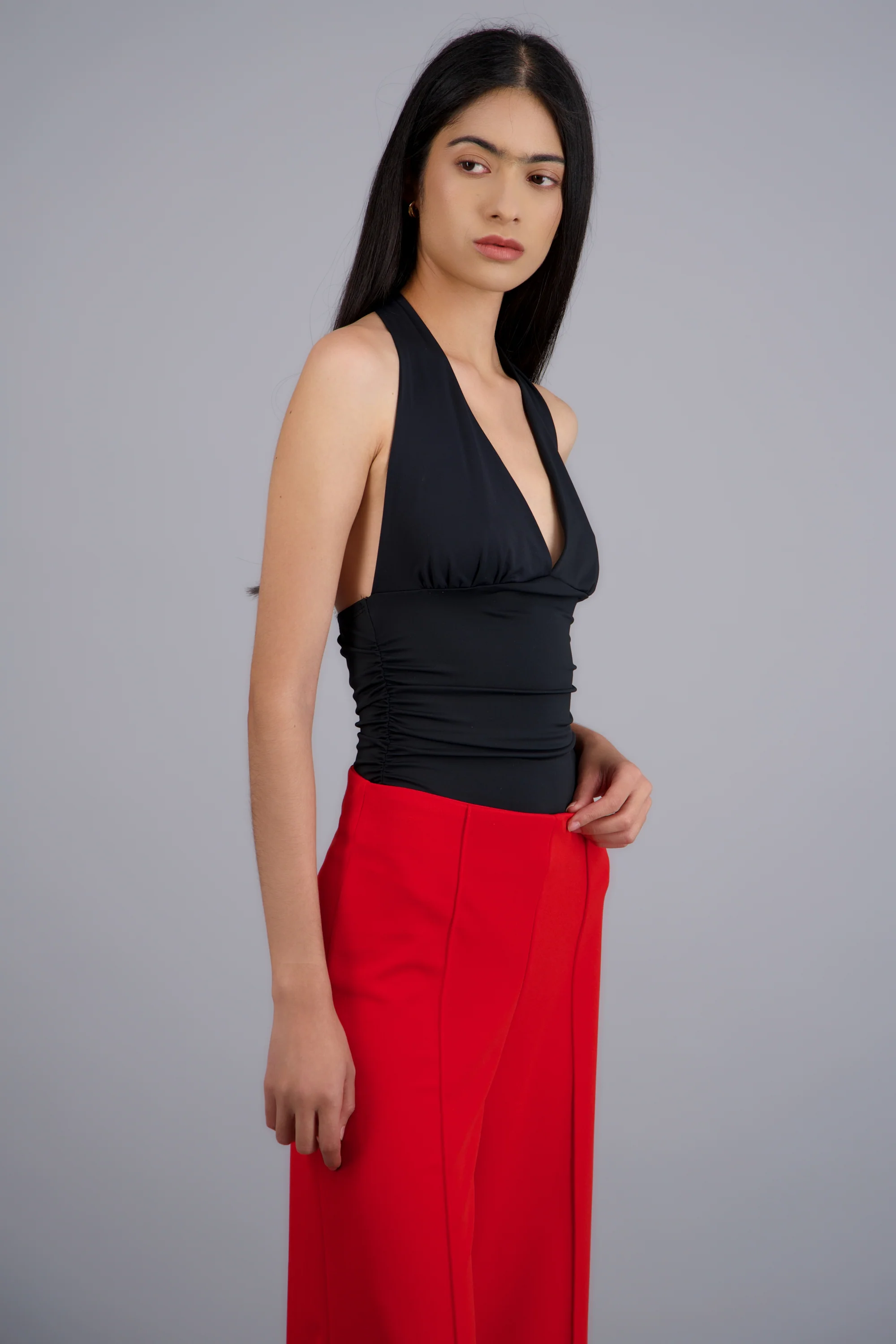 Bodysuit halter drepado en costados - Image 2