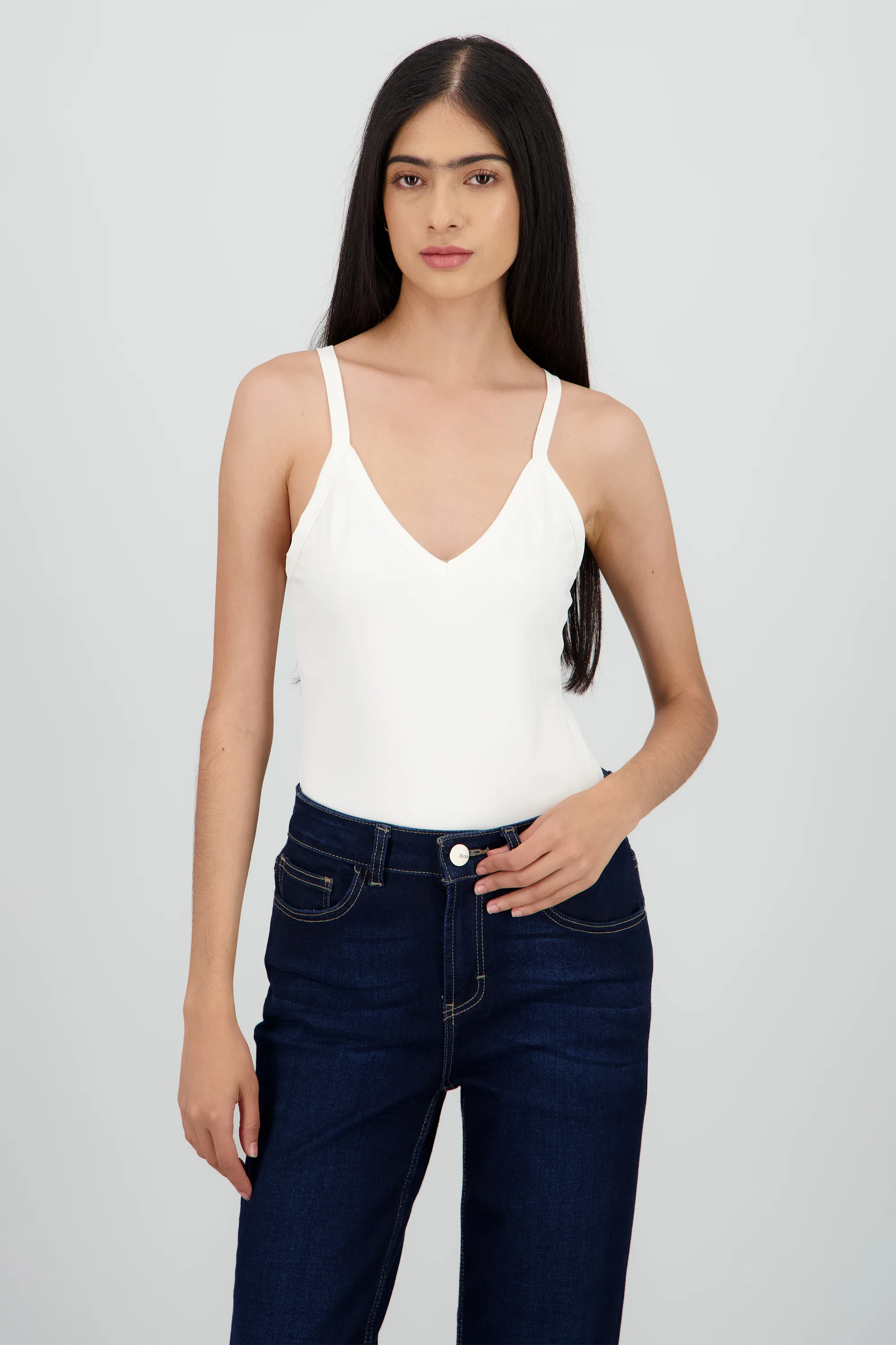 Bodysuit liso escote en v - Image 2