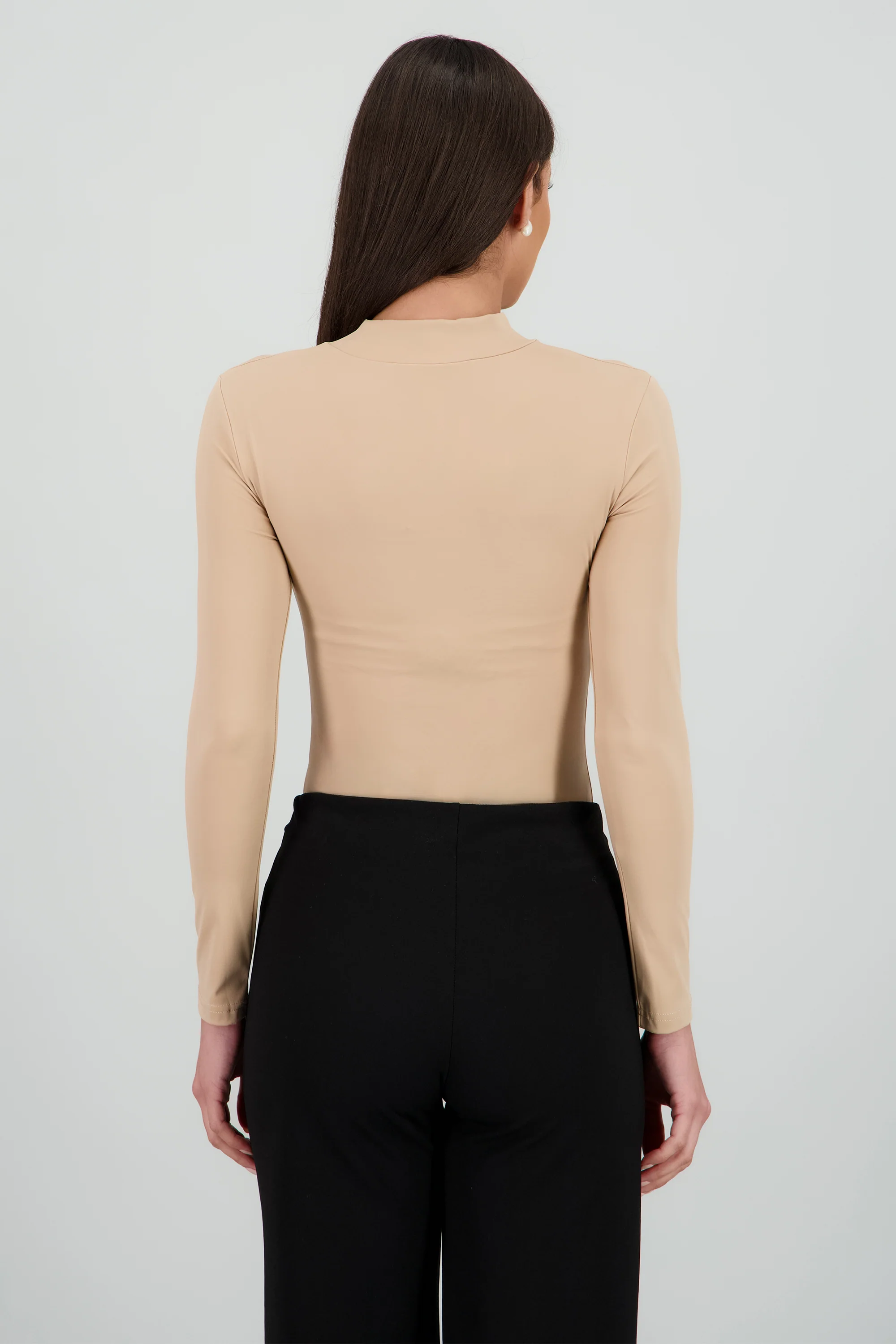 Bodysuit liso manga larga cuello alto - Image 4
