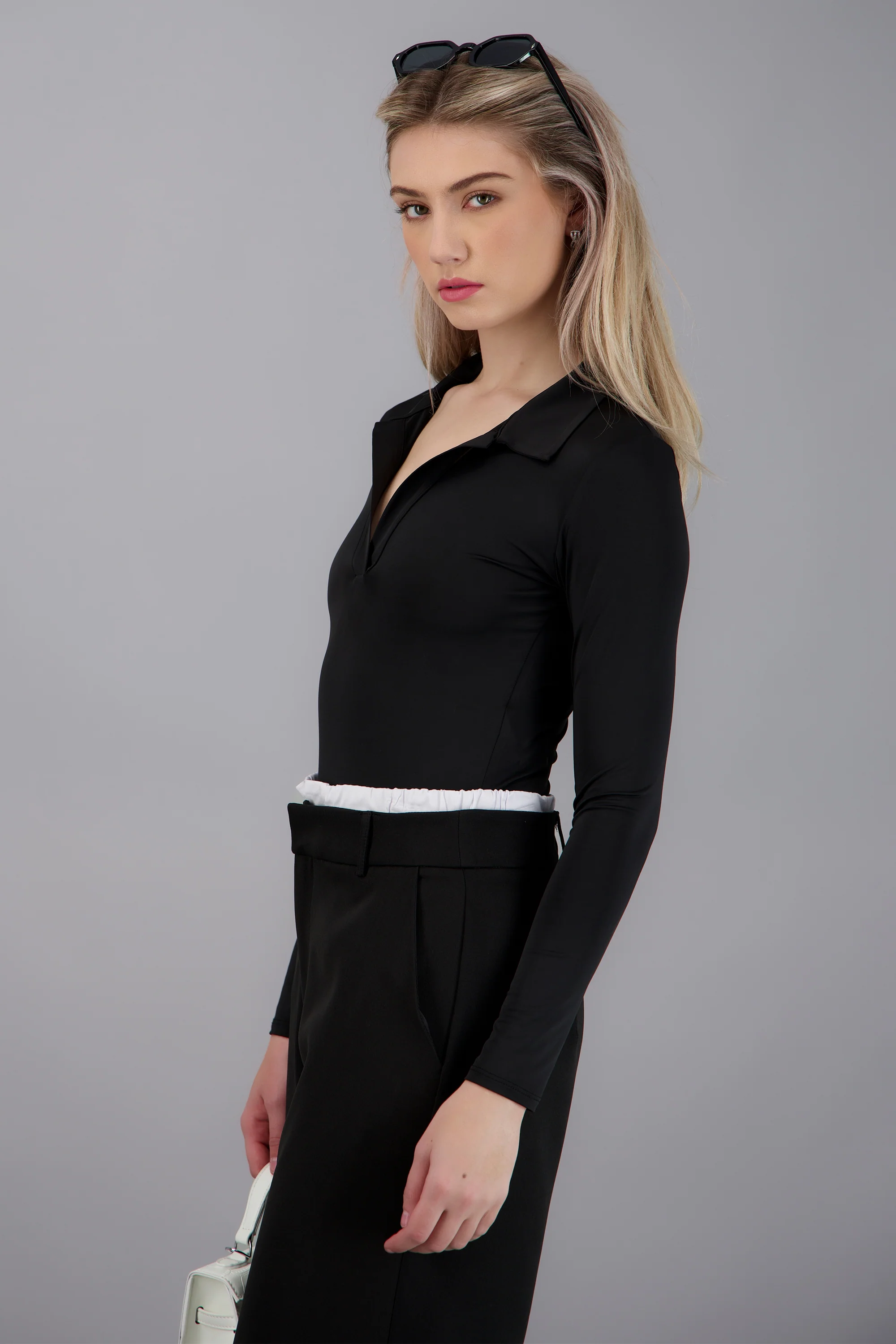 Bodysuit manga larga cuello polo - Image 2