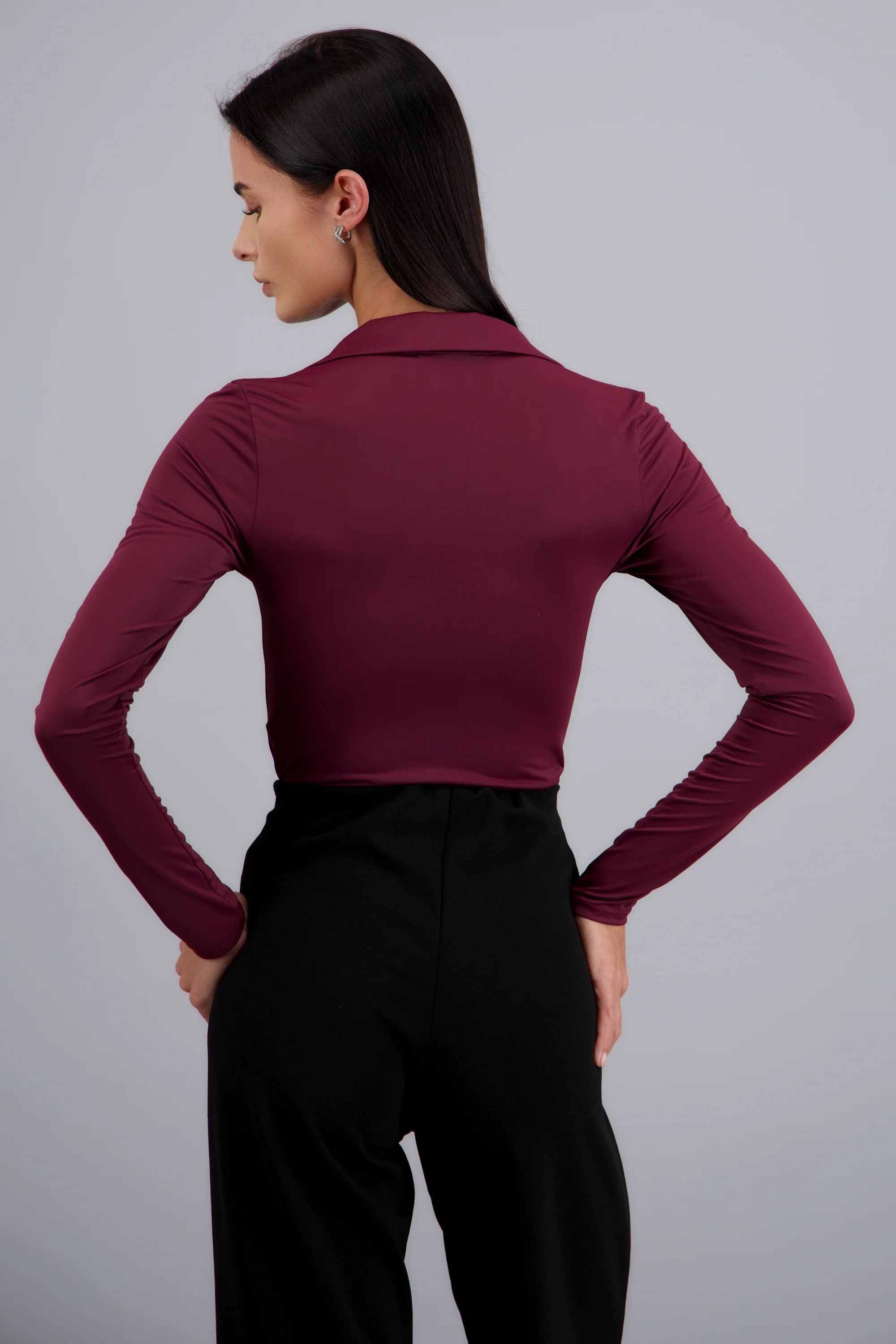 Bodysuit manga larga cuello polo - Image 3