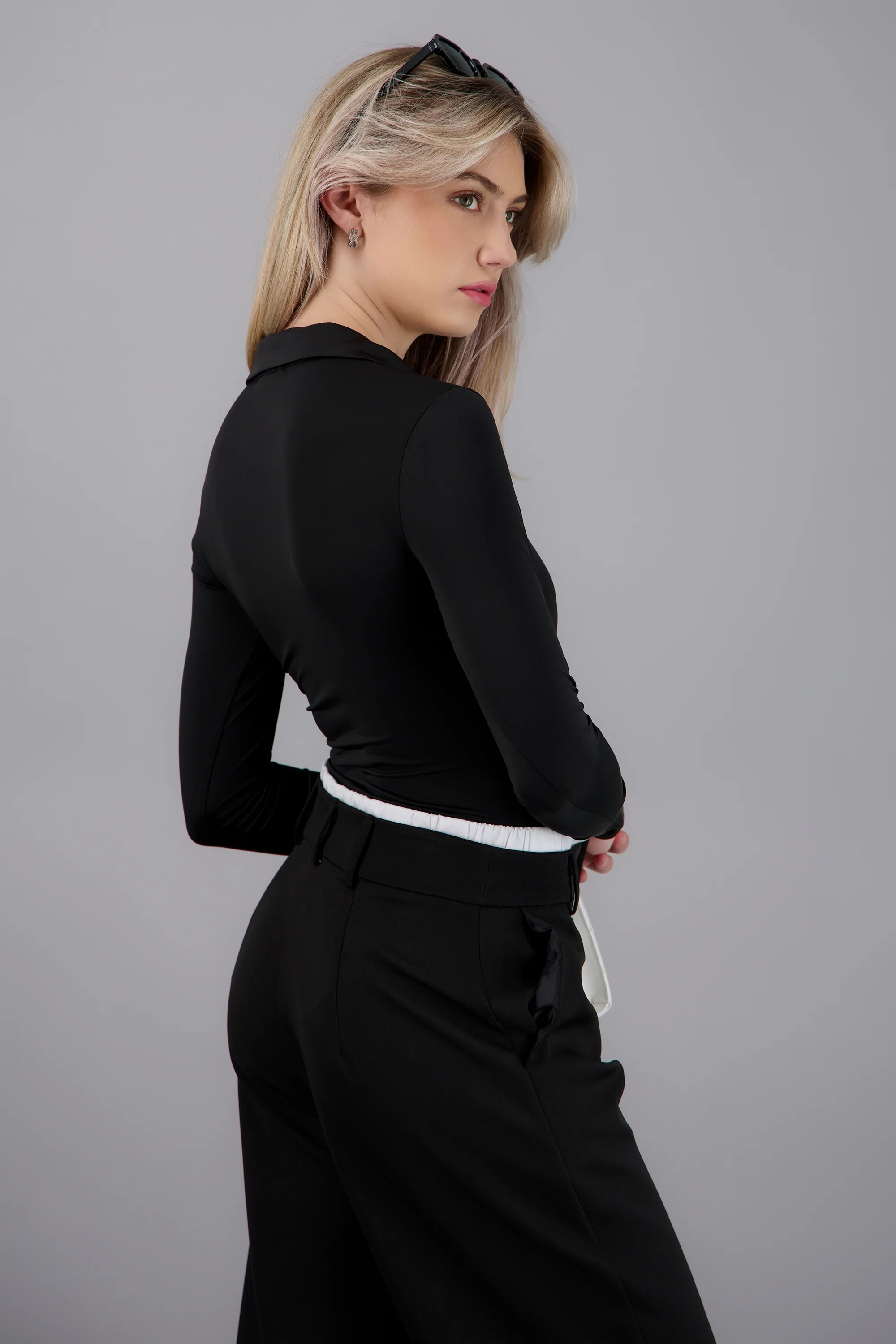 Bodysuit manga larga cuello polo - Image 4