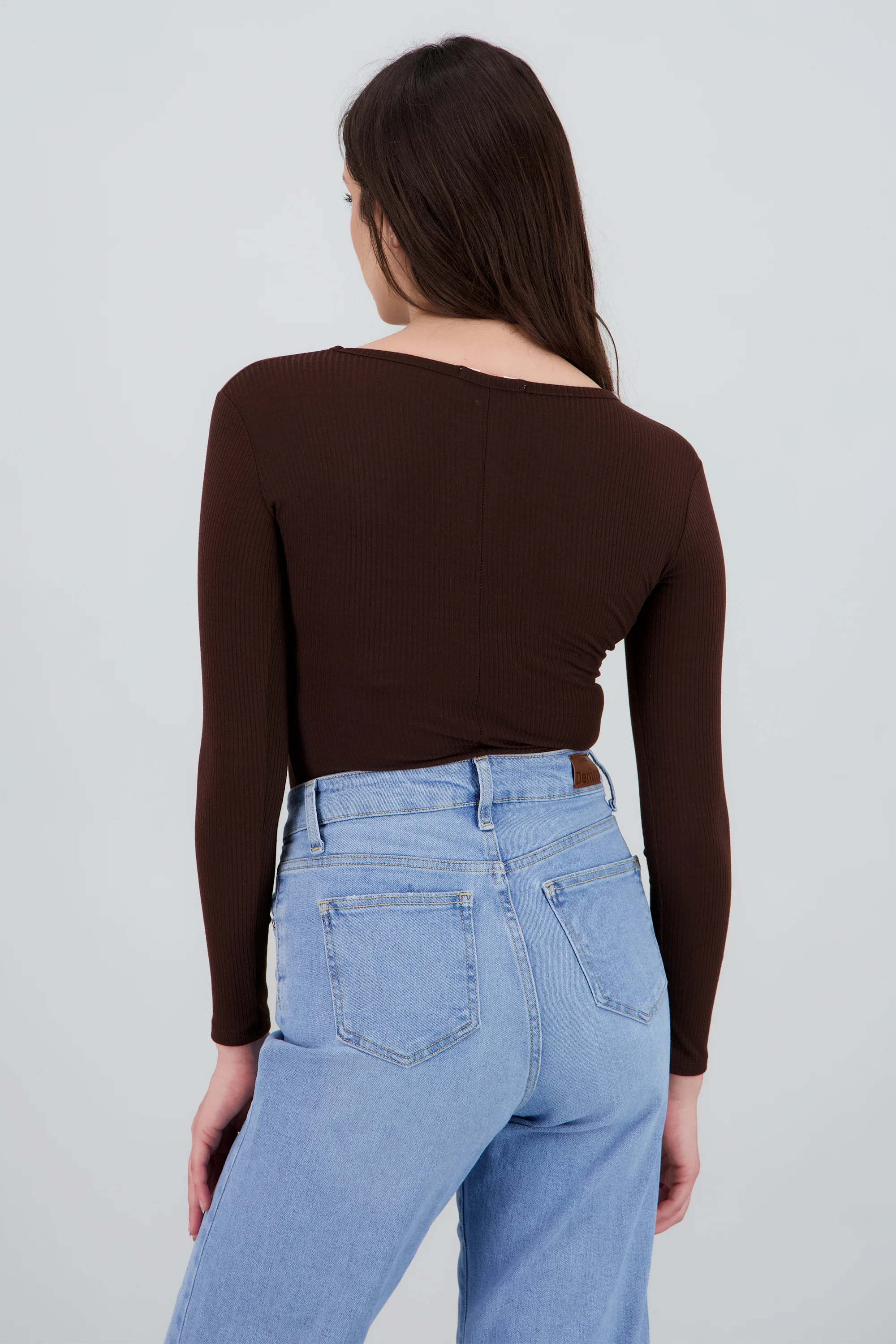 Bodysuit manga larga liso escote cuadrado - Image 4