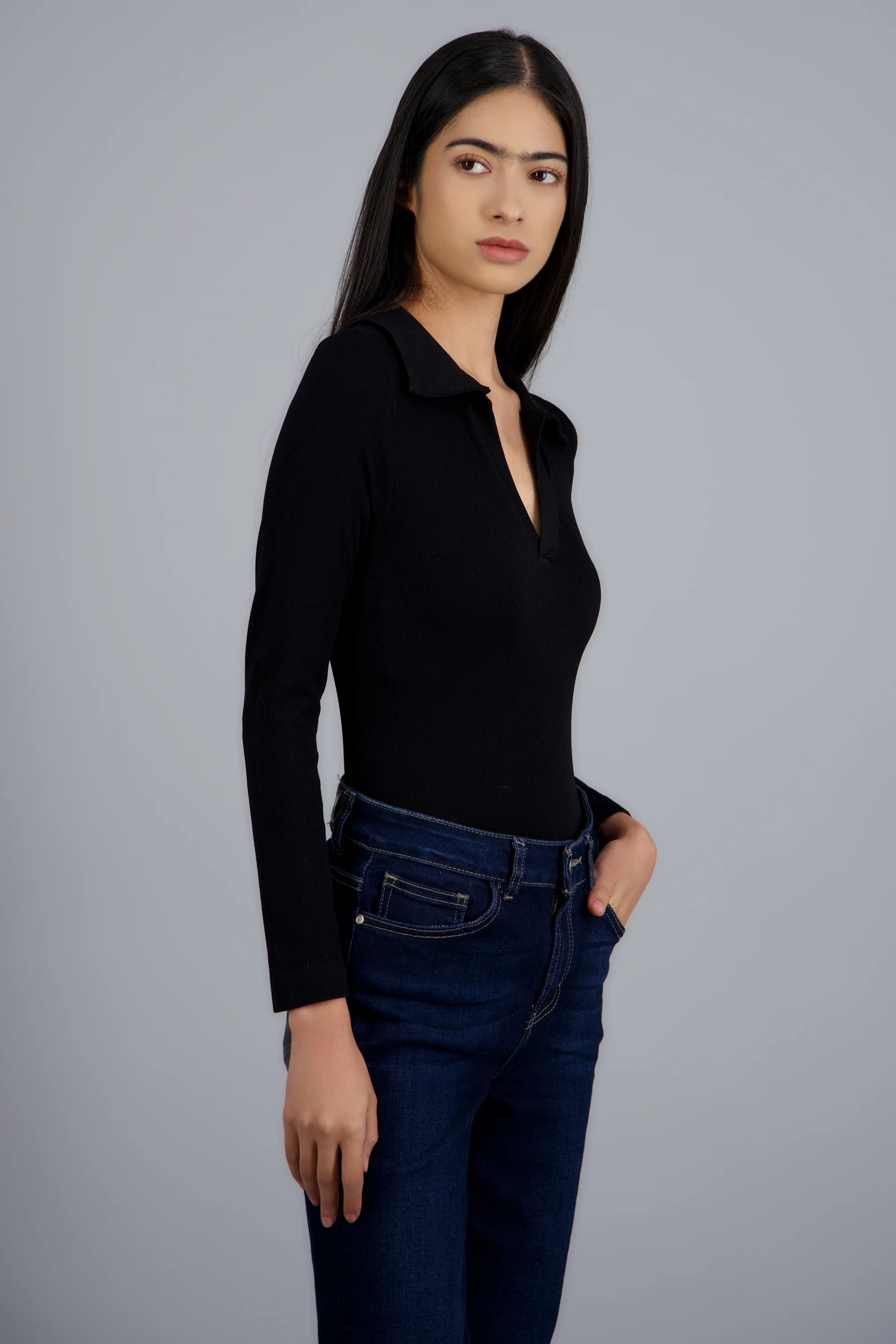 Bodysuit manga larga seamless liso - Image 2