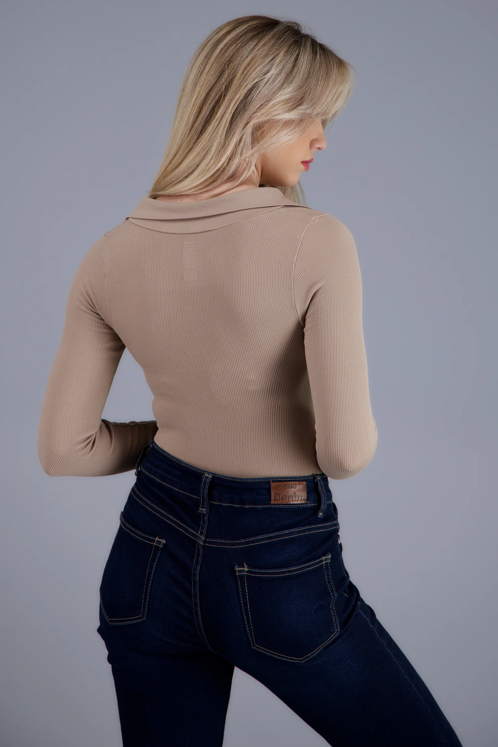Bodysuit manga larga seamless liso - Image 3