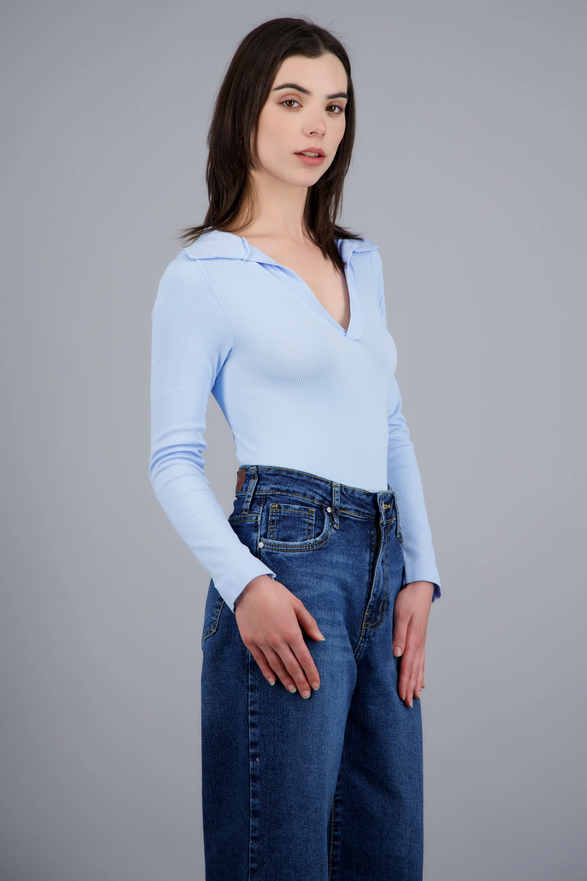 Bodysuit manga larga seamless liso - Image 2
