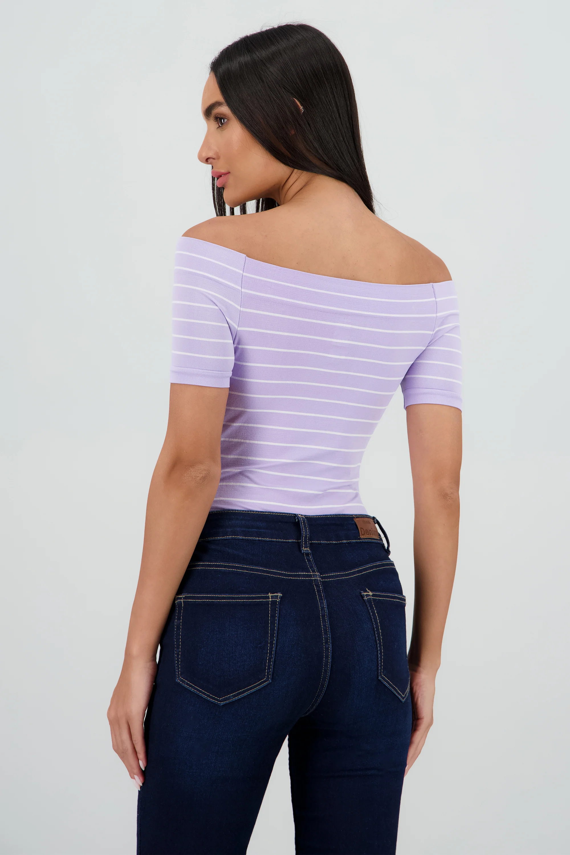 Bodysuit rayas hombro descubierto - Image 4