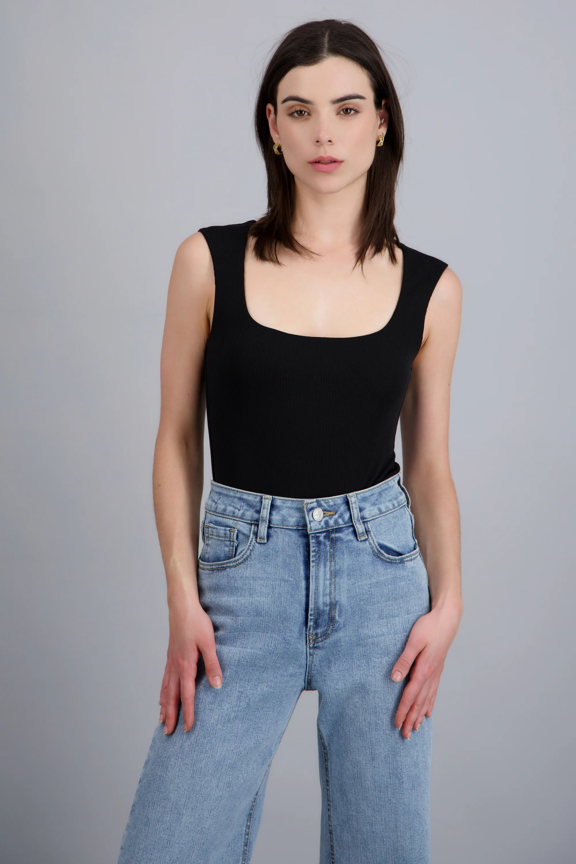 Bodysuit rib escote cuadrado