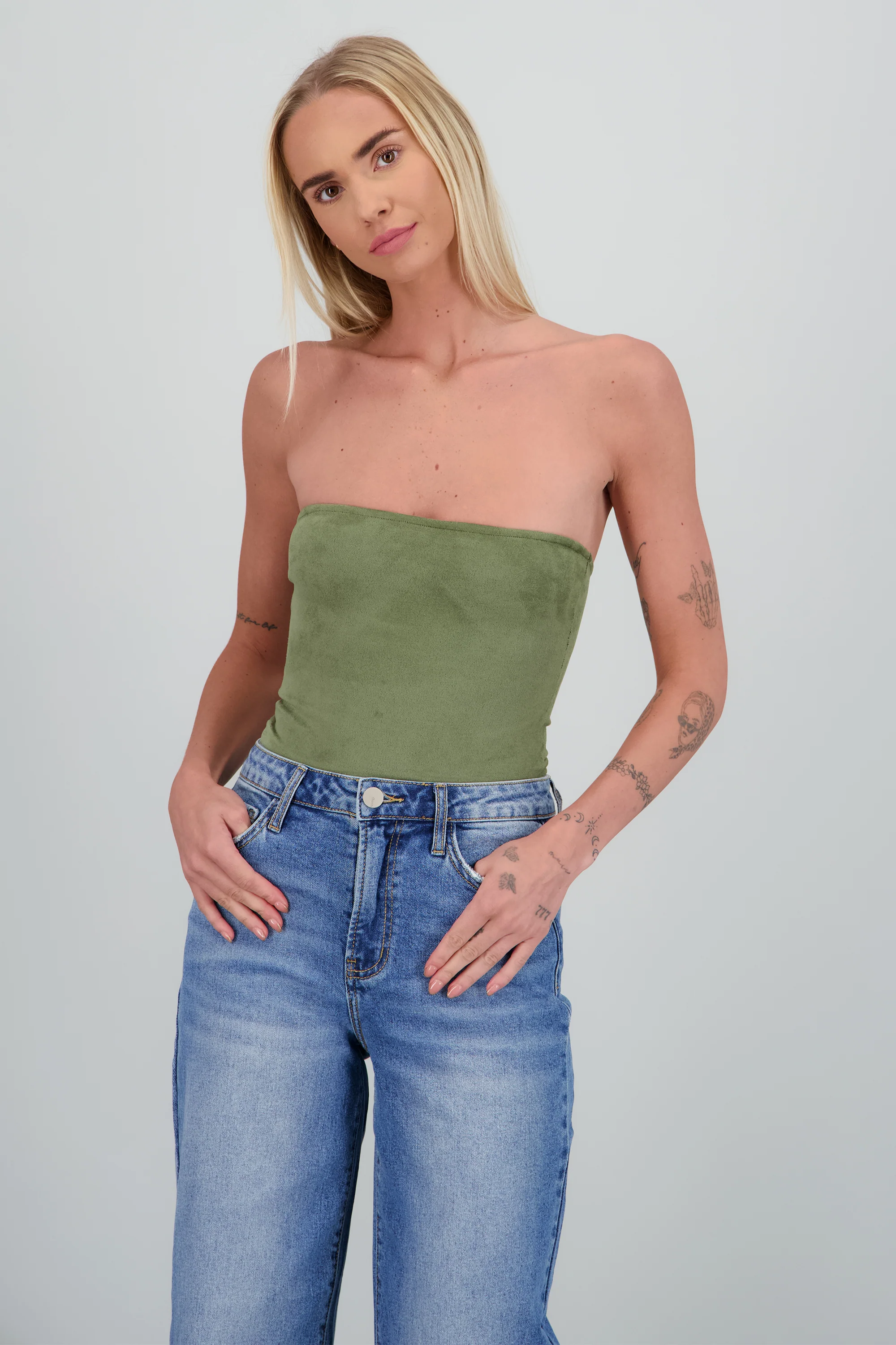 Bodysuit Strapples Suede