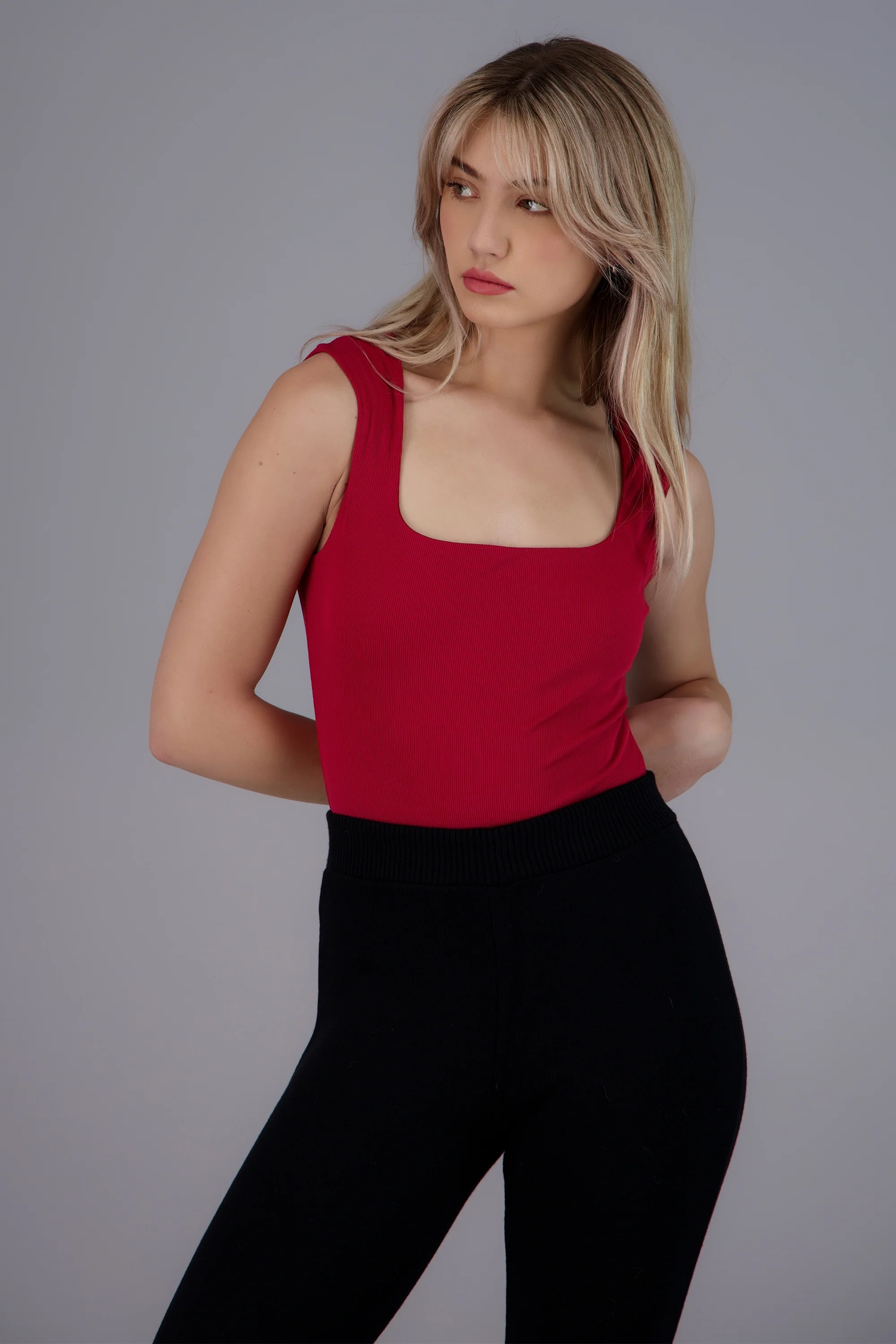 Bodysuit rib escote cuadrado